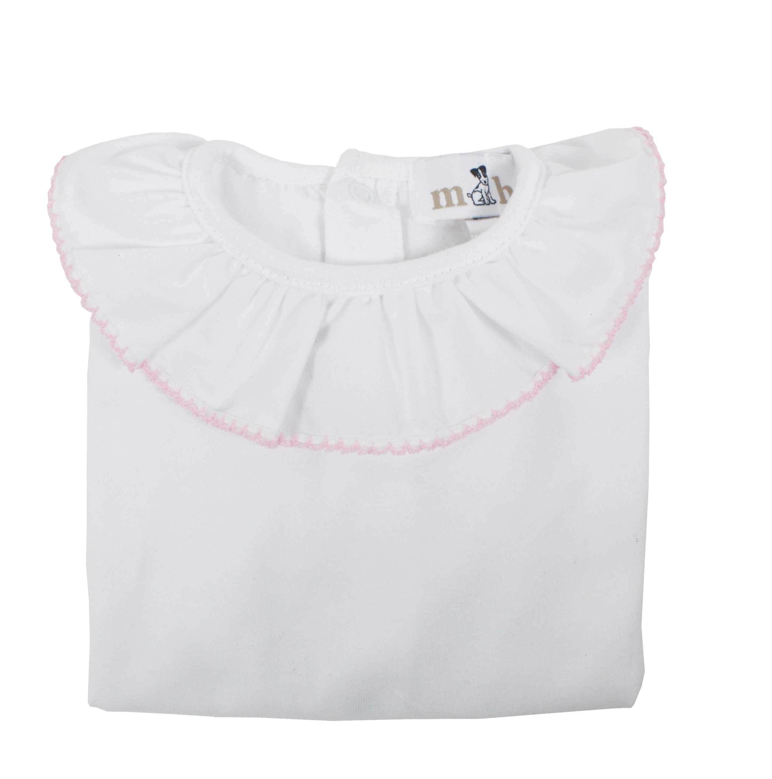 Camiseta manga corta rematada en rosa