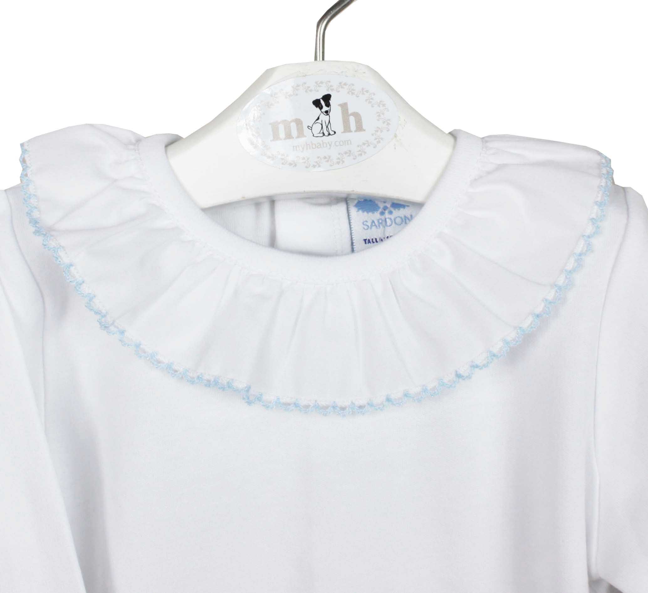 Camiseta rematada en azul manga larga