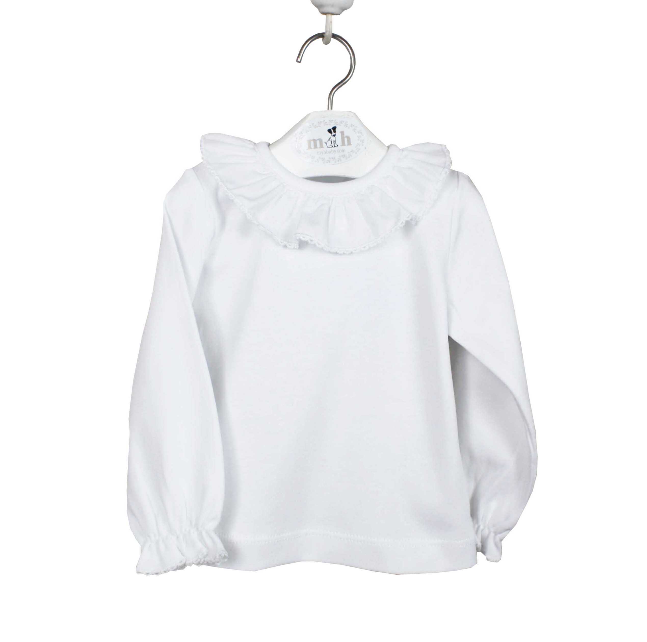 Camiseta rematada en blanco manga larga