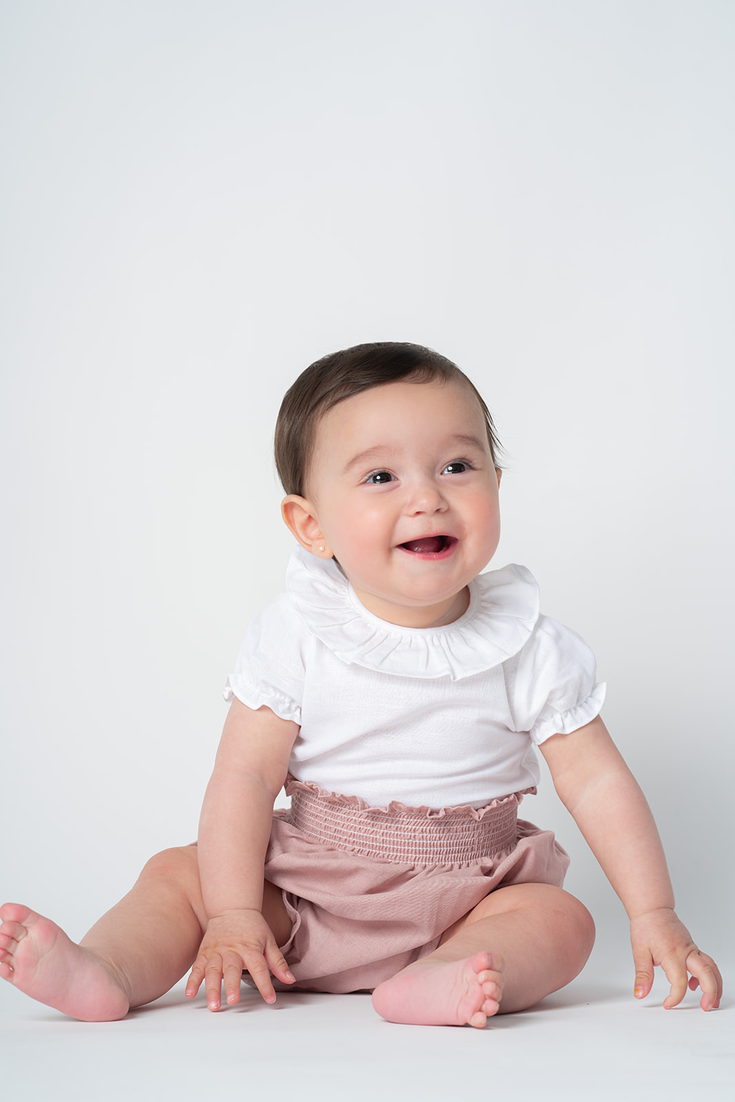 Body blusa volante manga corta lino blanco