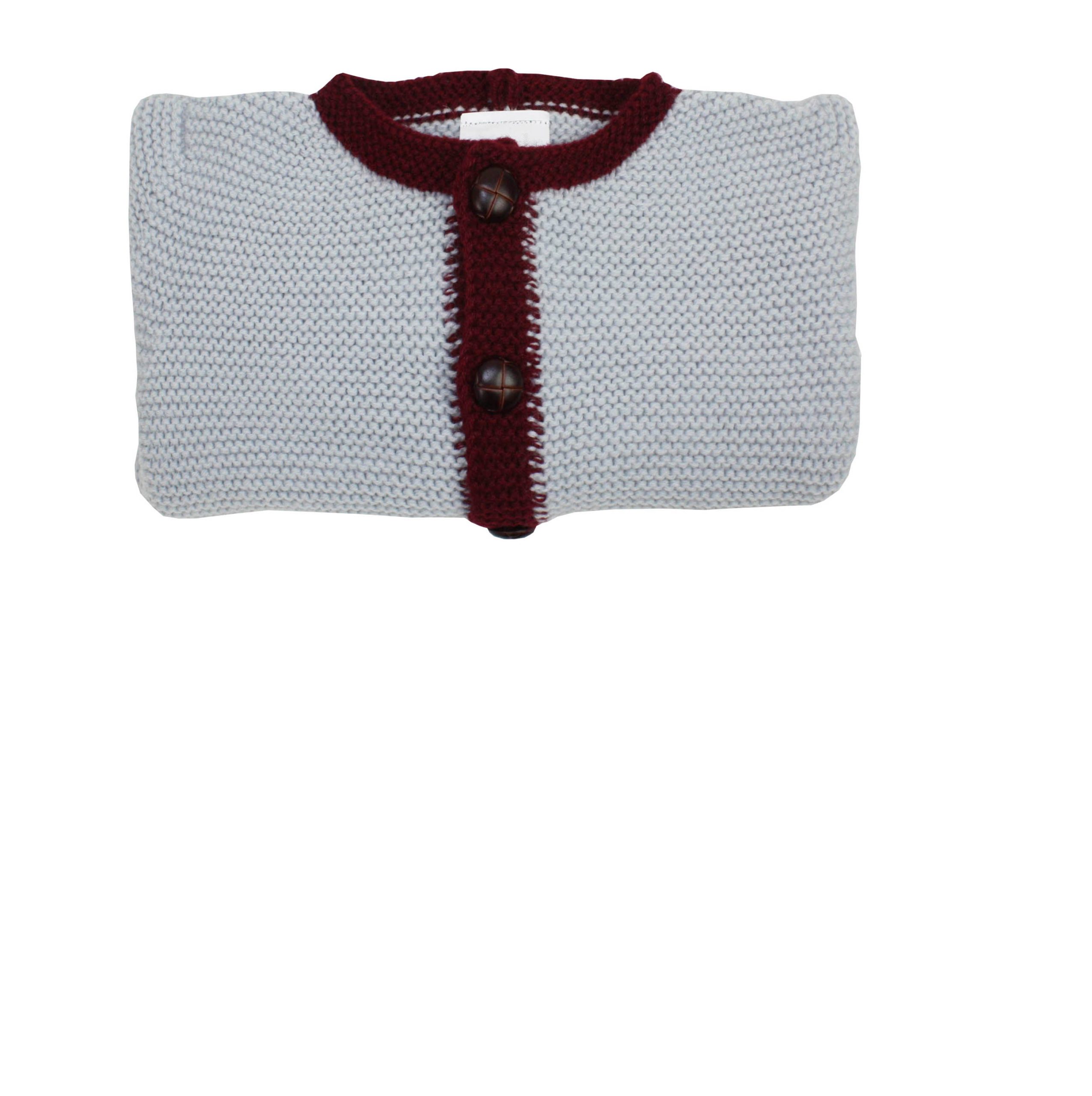 Chaqueta de punto austriaca gris y burdeos