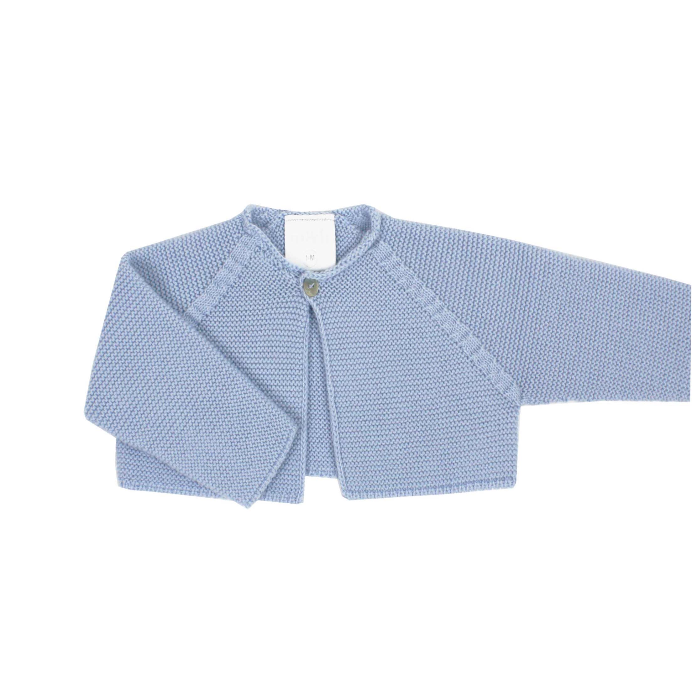 Chaqueta corta en punto perlé azul