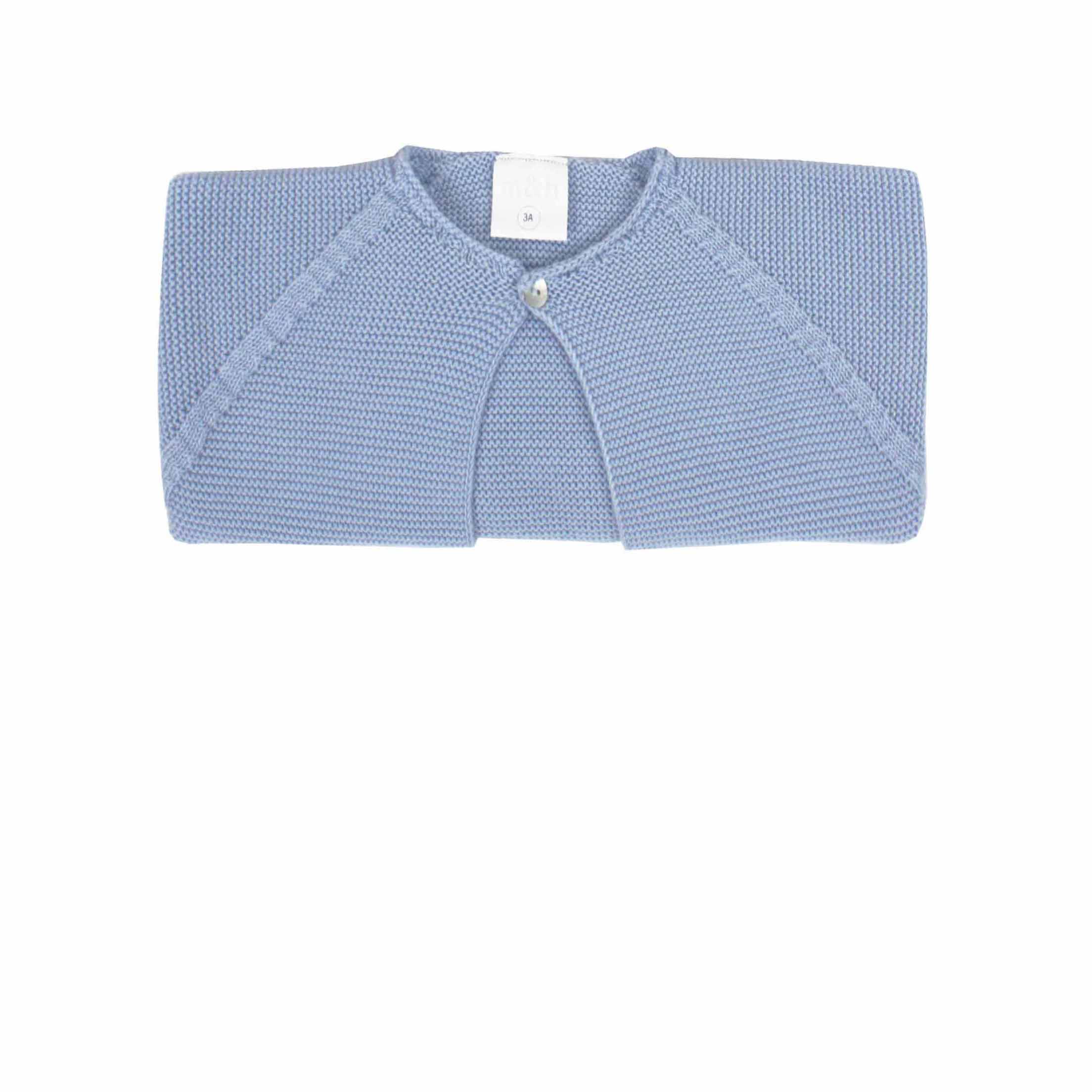 Chaqueta corta en punto perlé azul