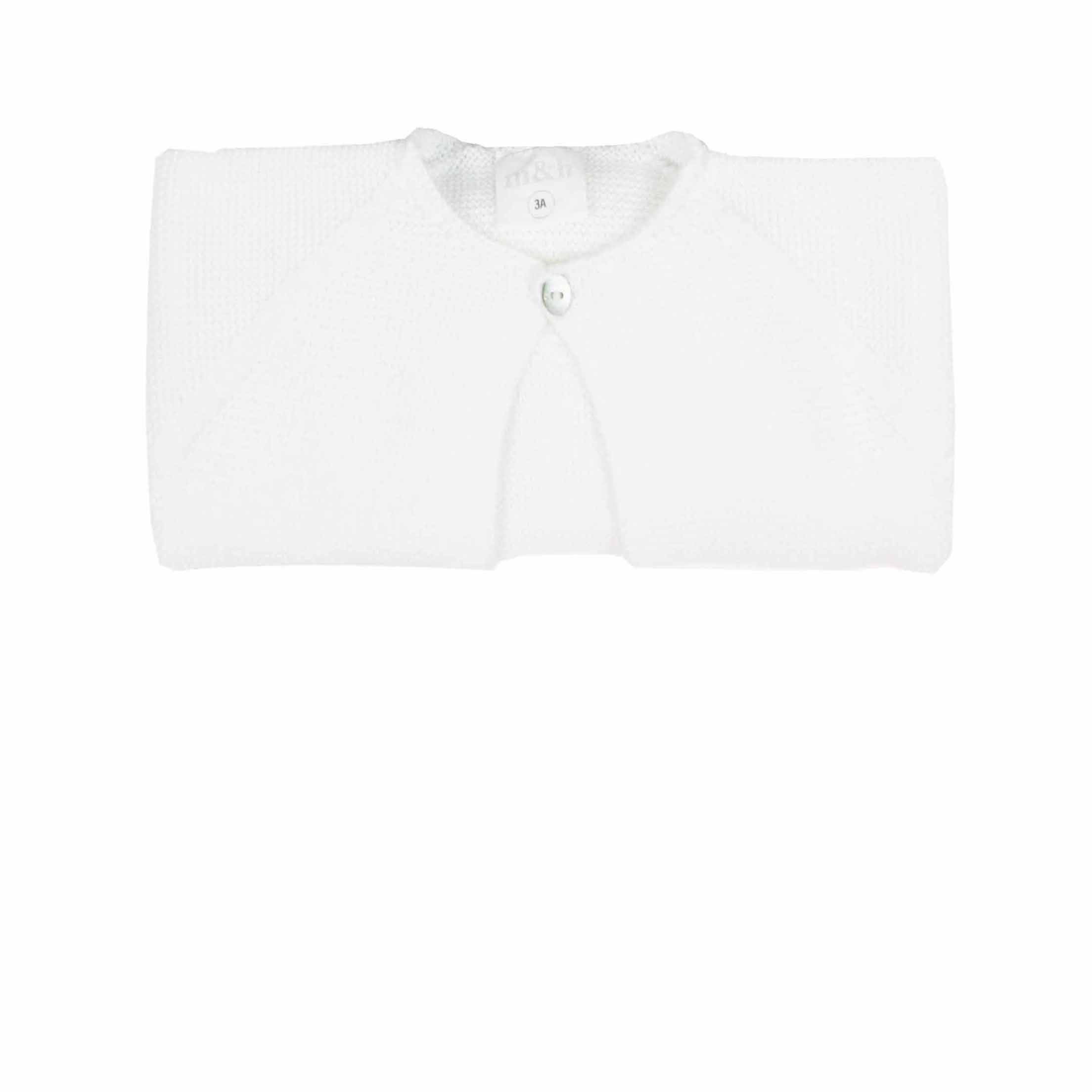 Chaqueta corta en punto perlé blanco