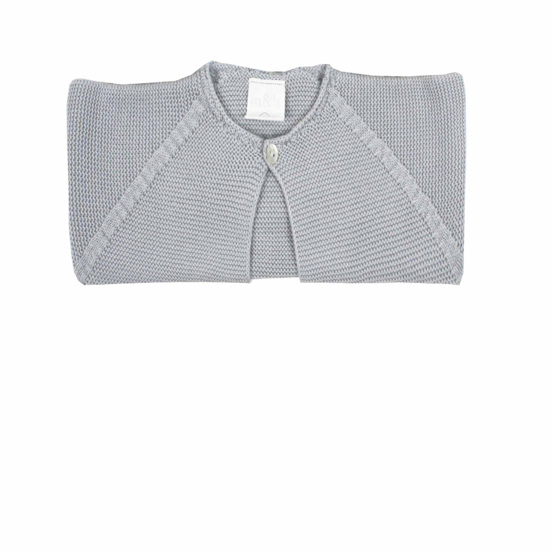 Chaqueta corta en punto perlé gris claro