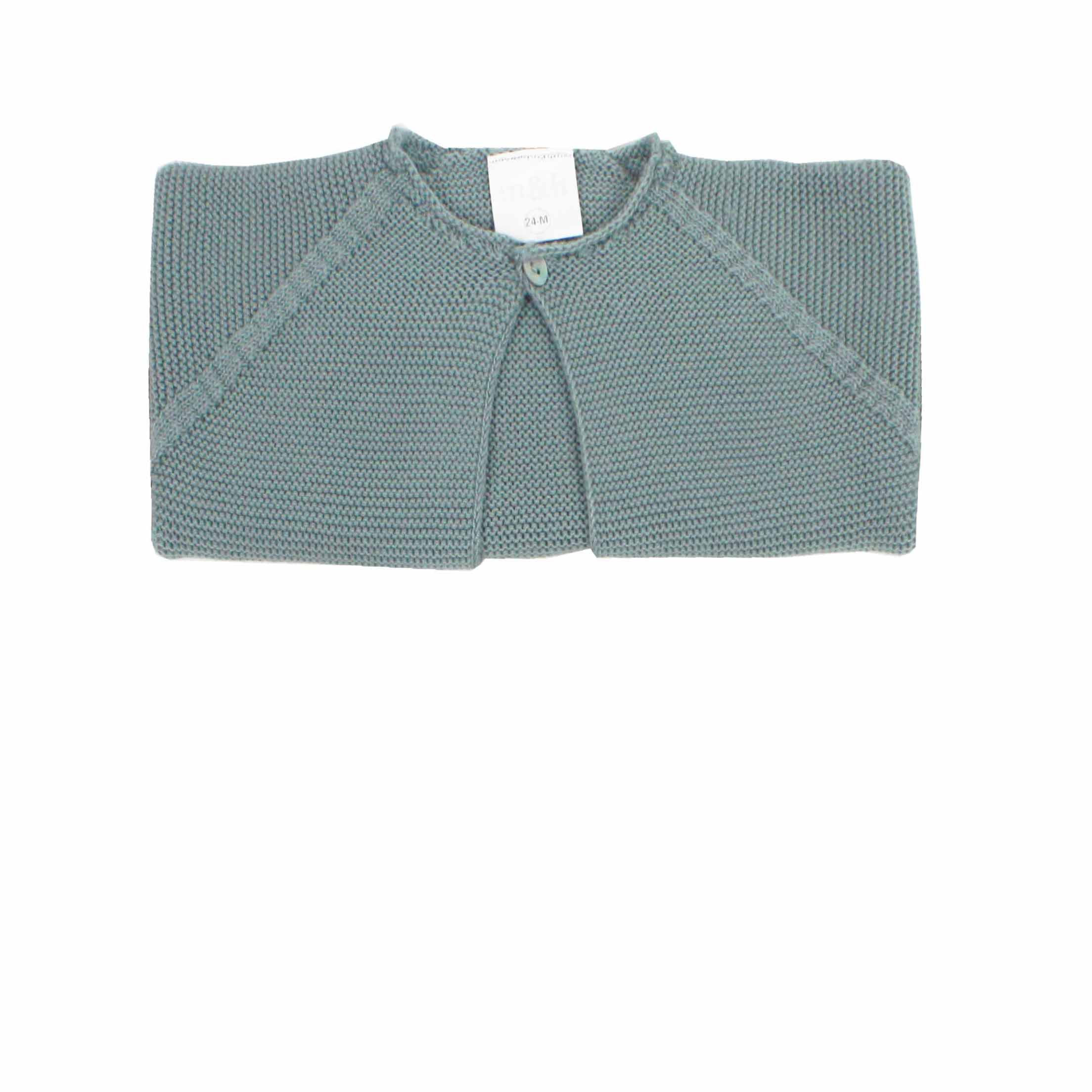Chaqueta corta en punto perlé verde agua