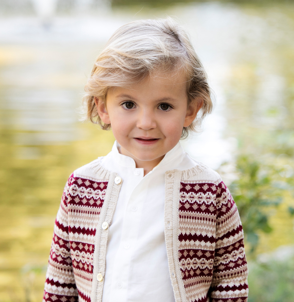 Chaqueta jacquard burdeos