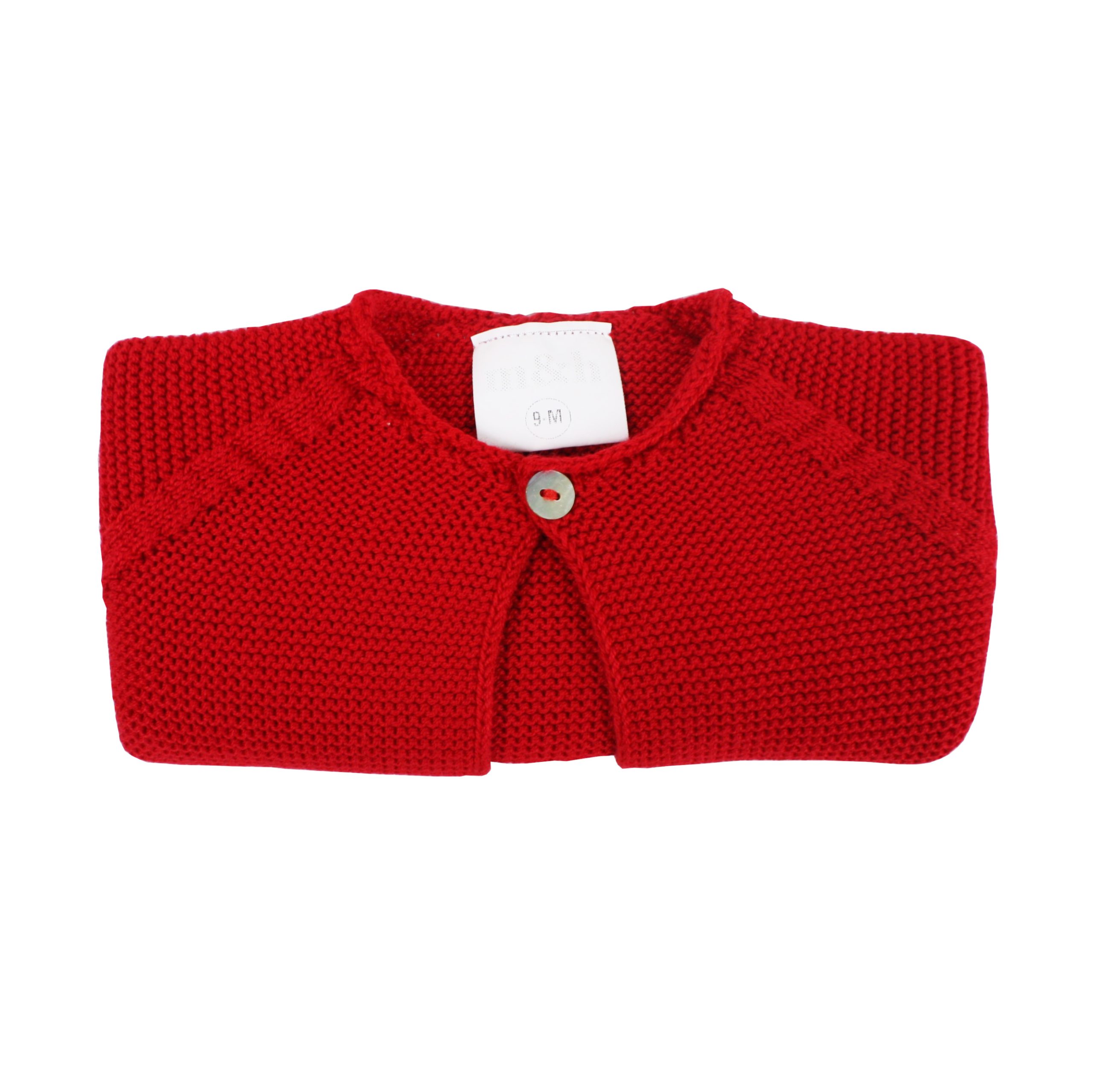 Chaqueta corta en punto perlé rojo