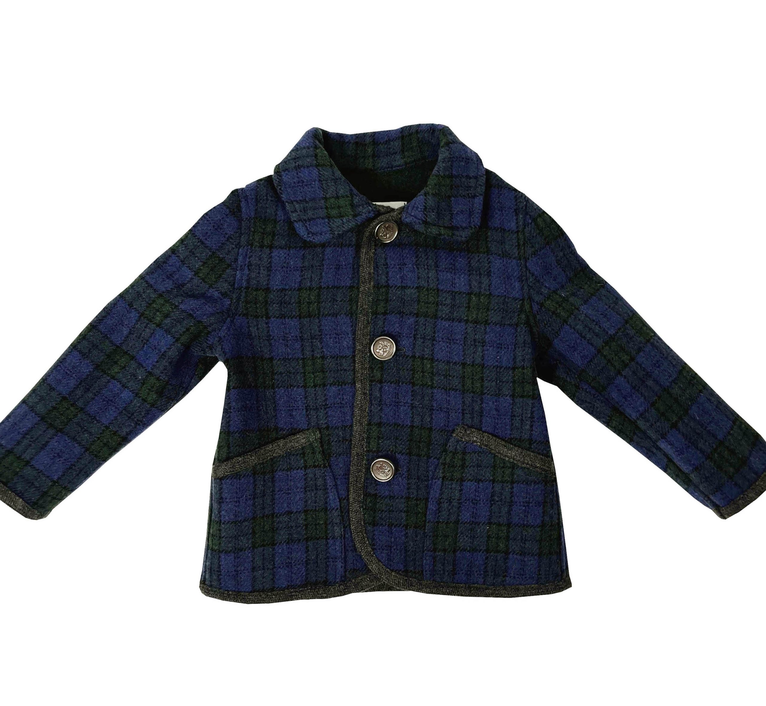 Chaquetón austriaco cuadro azul y verde