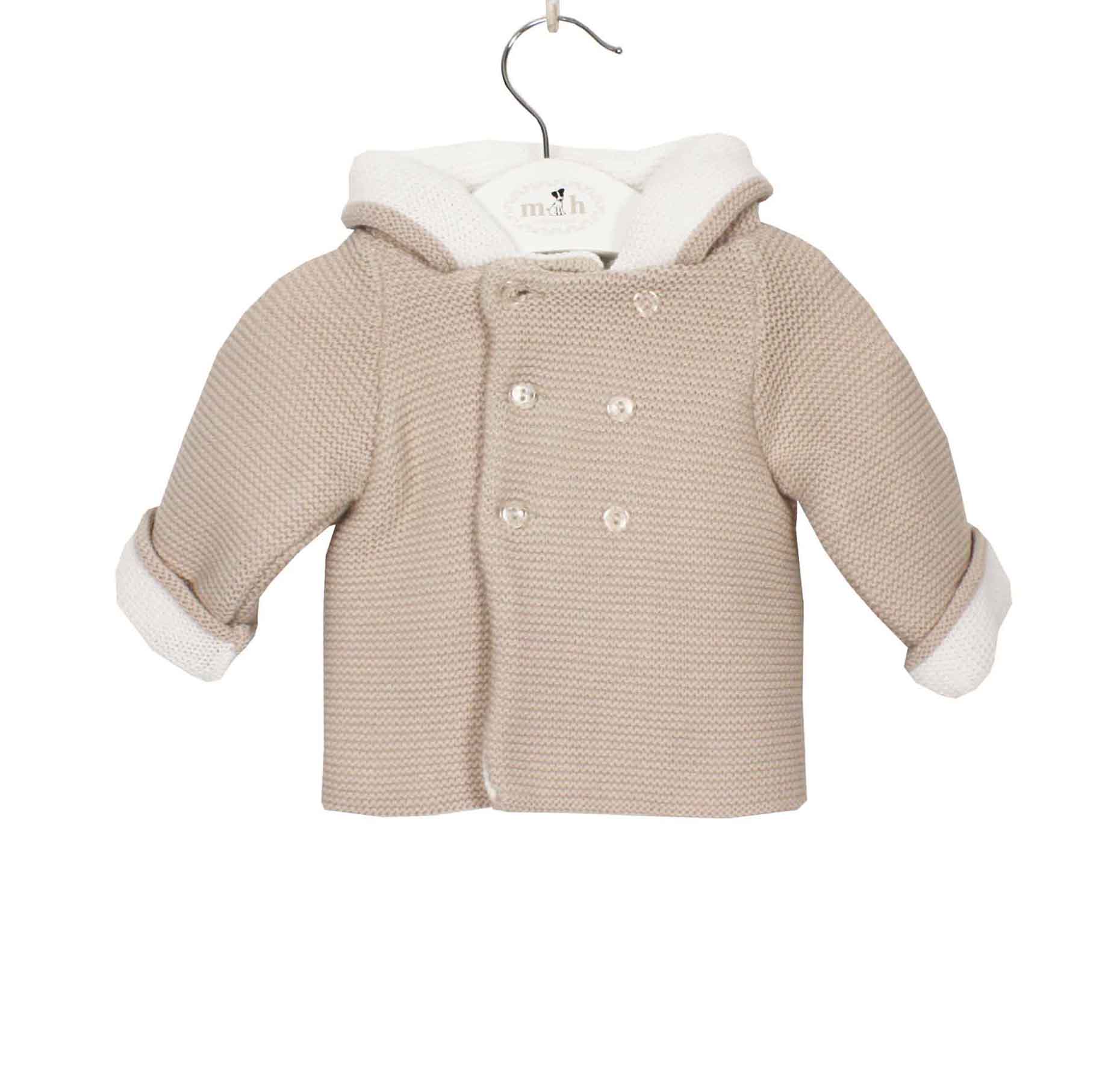 Chaquetón de punto beige