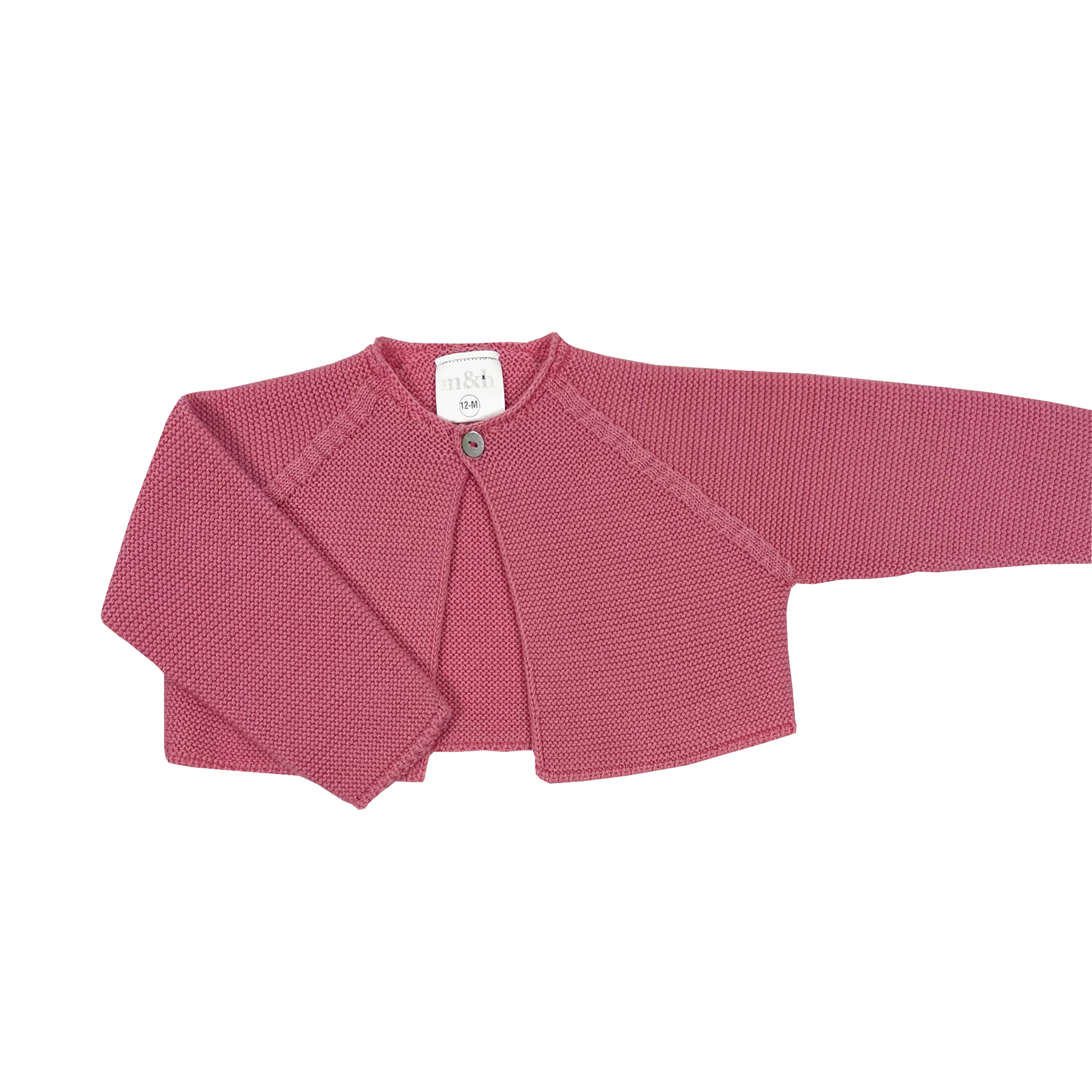 Chaqueta corta en punto perlé fucsia