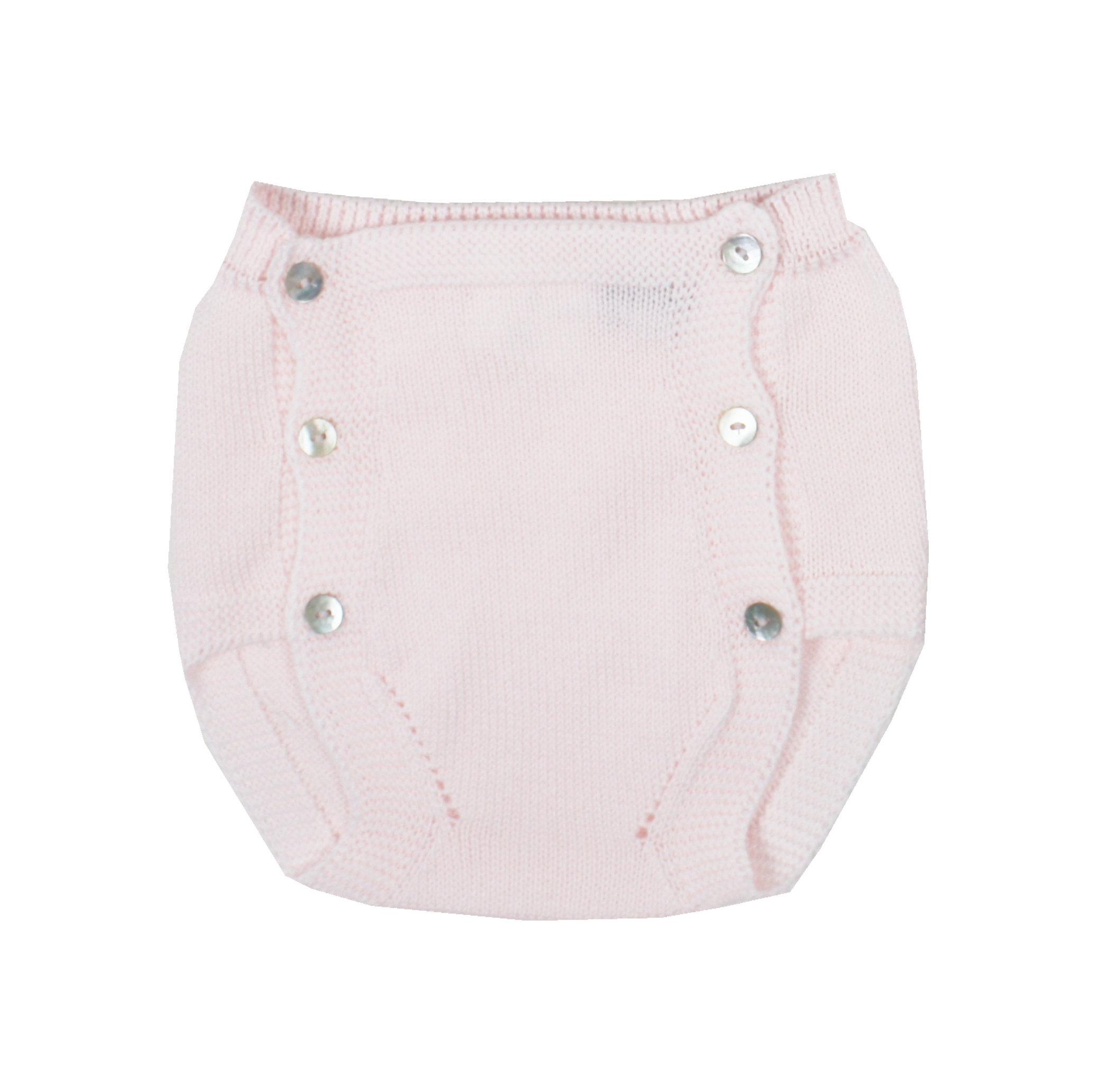 Cubre pañal bebé rosa botones en punto liso