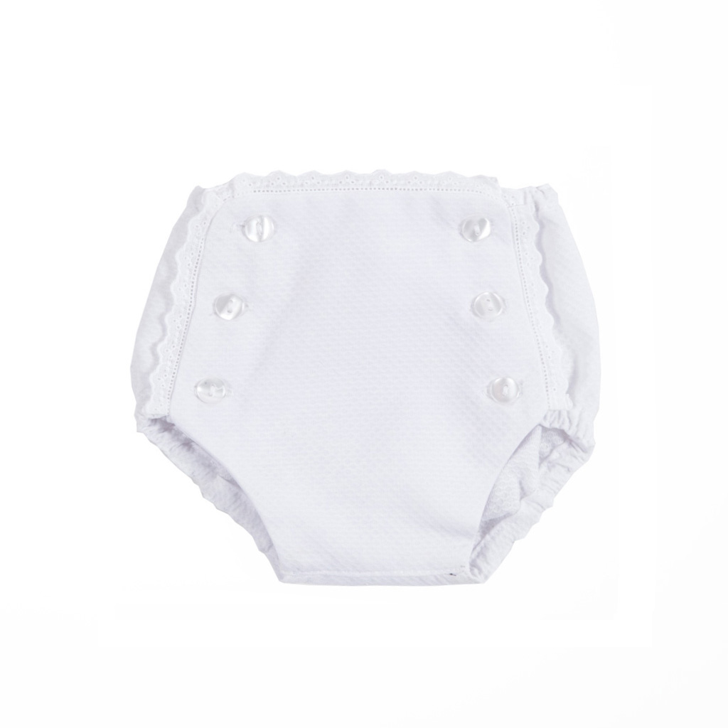 Cubre pañal de piqué blanco