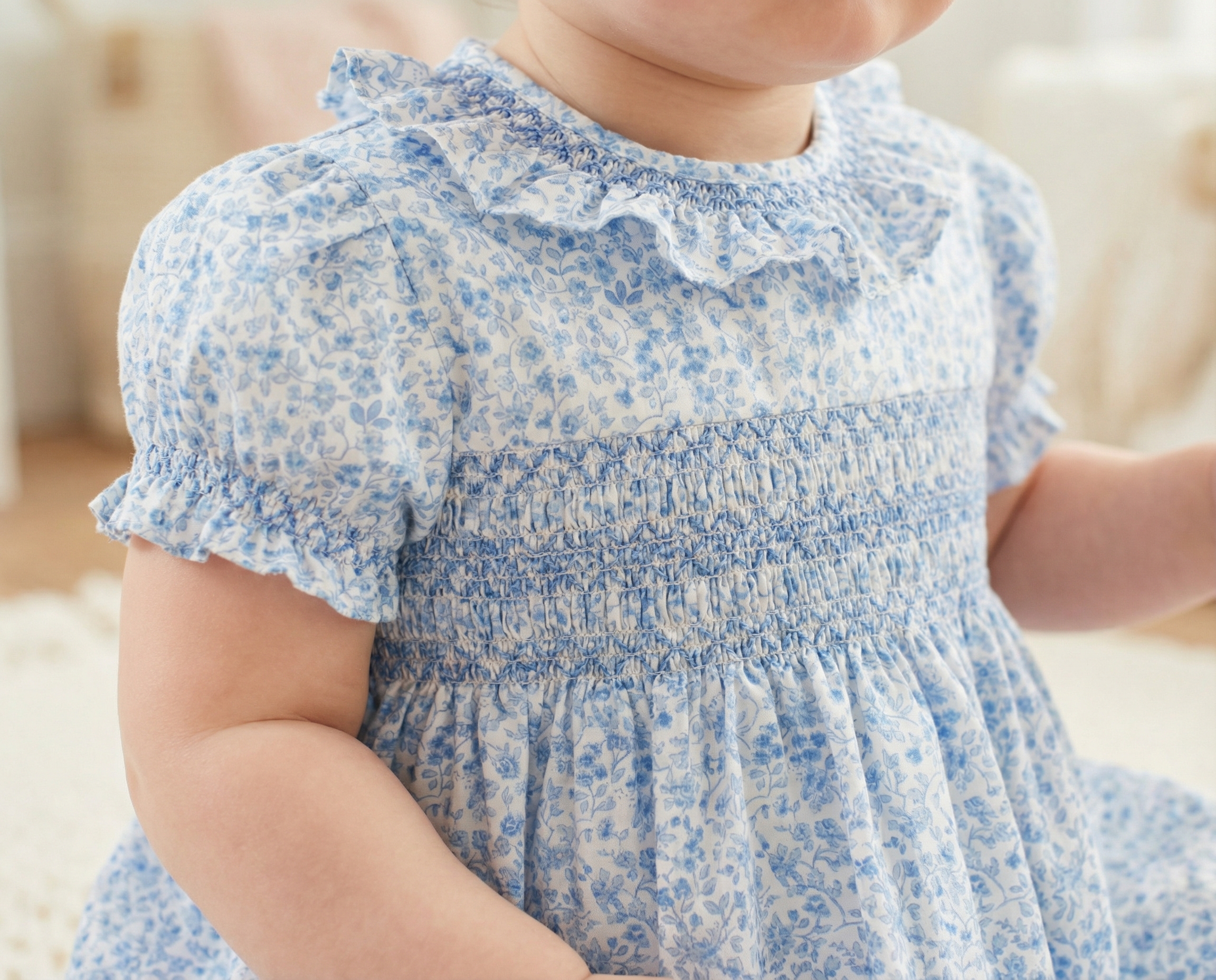 Jesusito Elsa estampado bloom mini azul