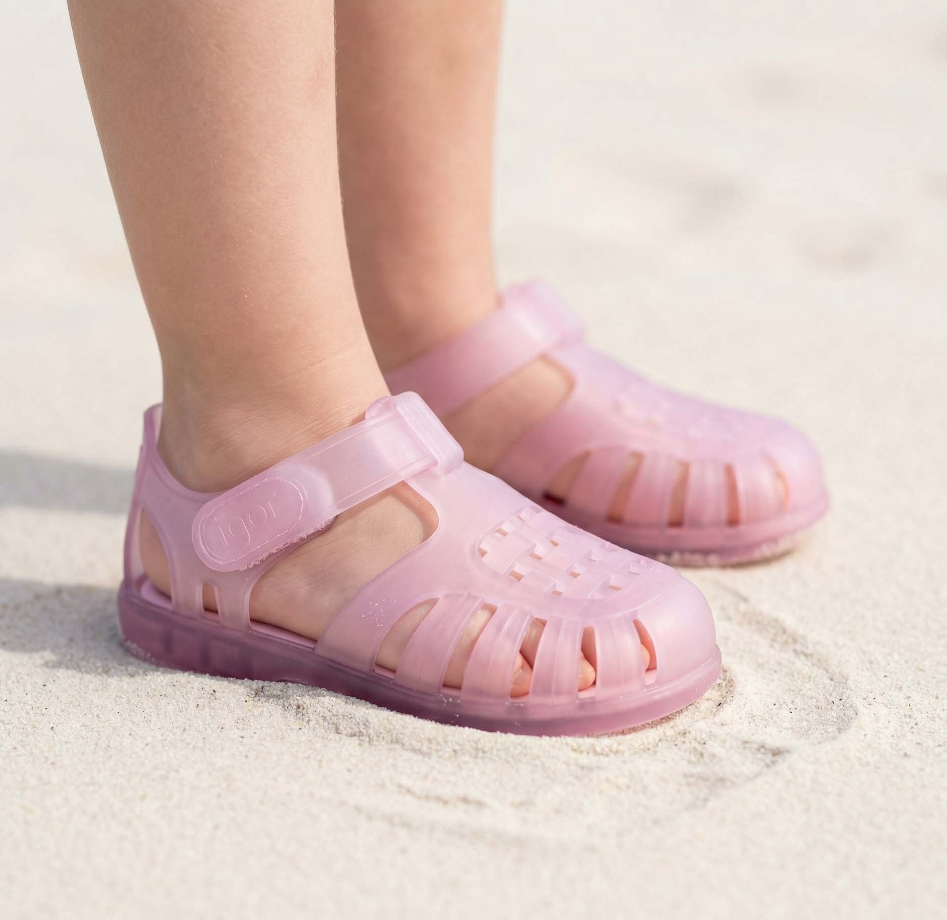 Cangrejera rosa con velcro