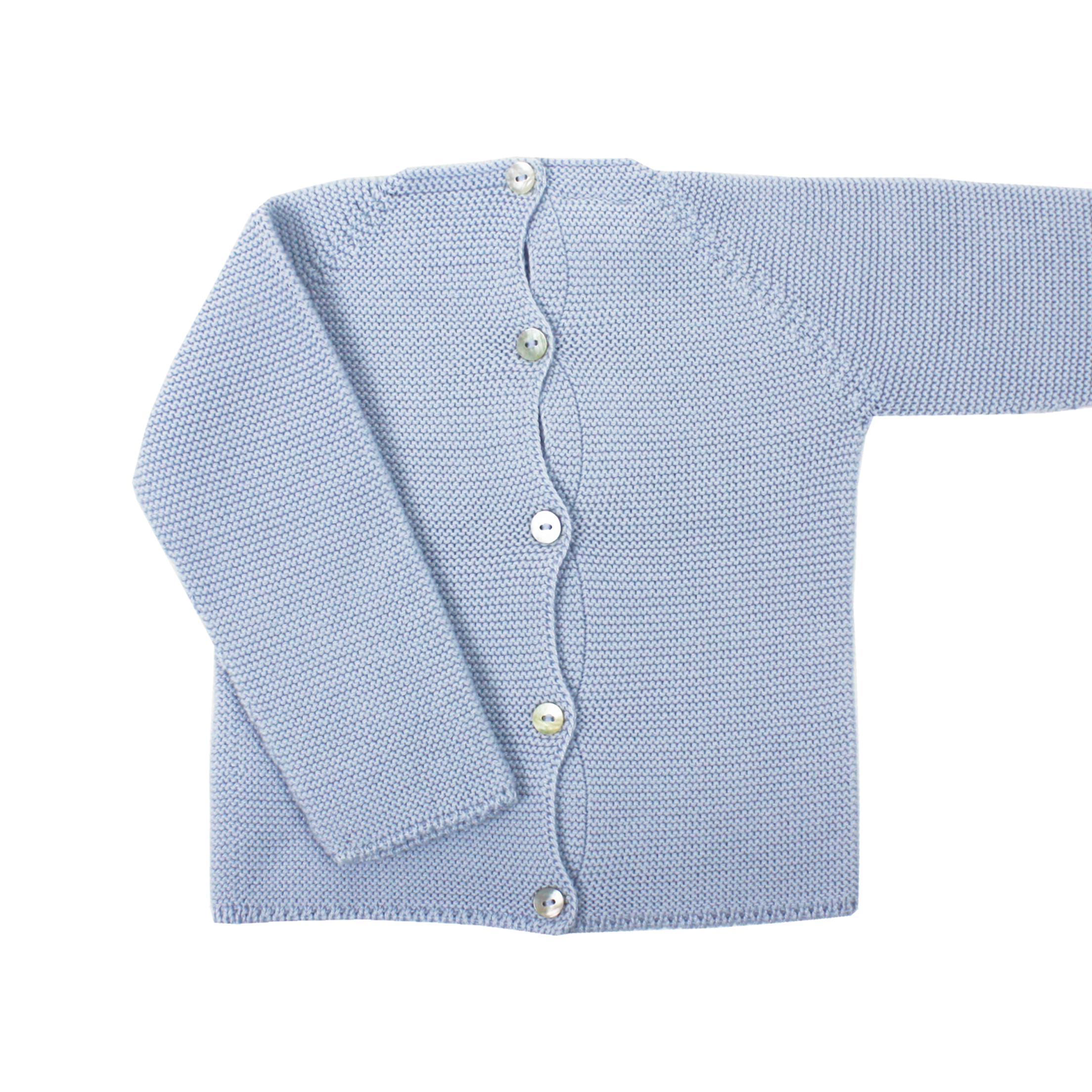 Jersey de bebé azul en punto perlé