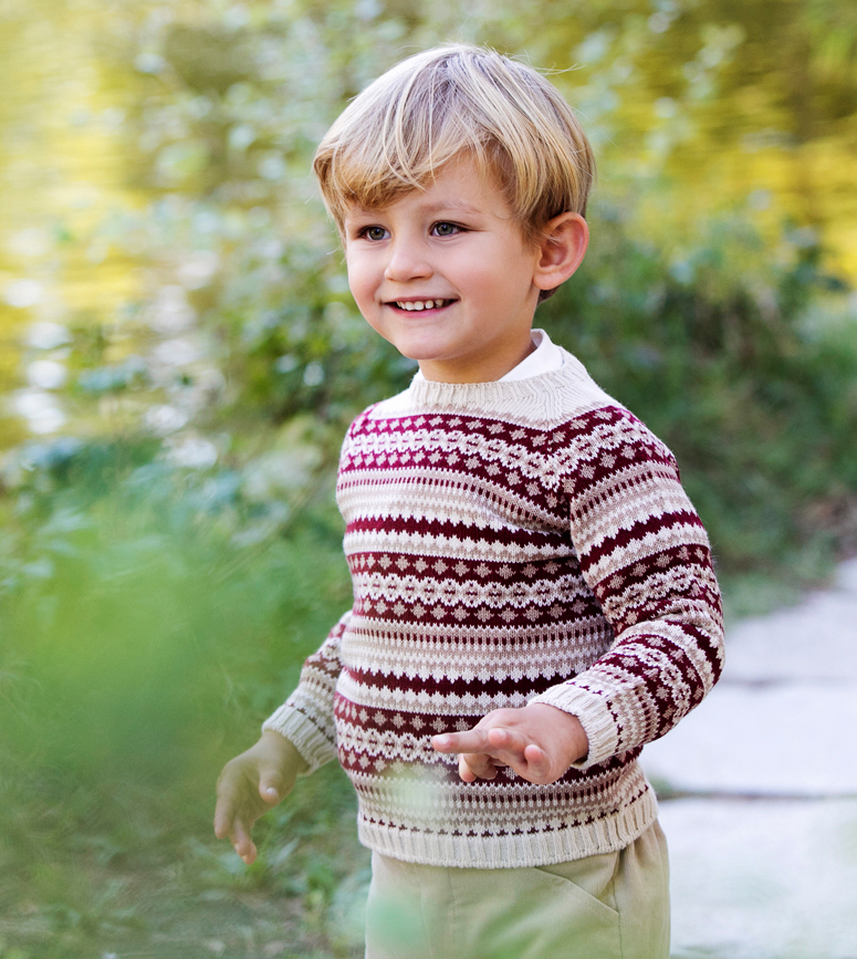 Jersey de jacquard burdeos