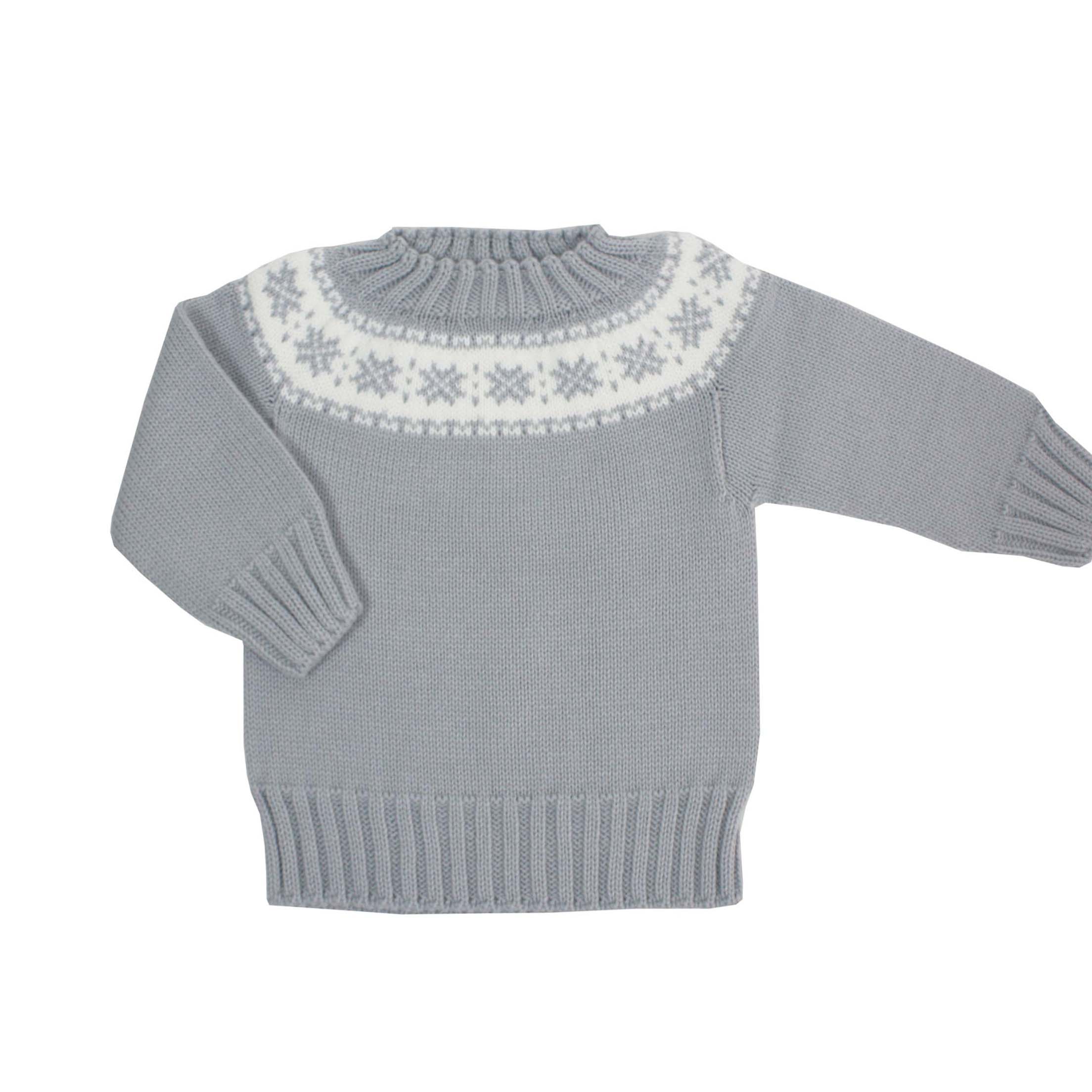 Jersey gris con greca blanca