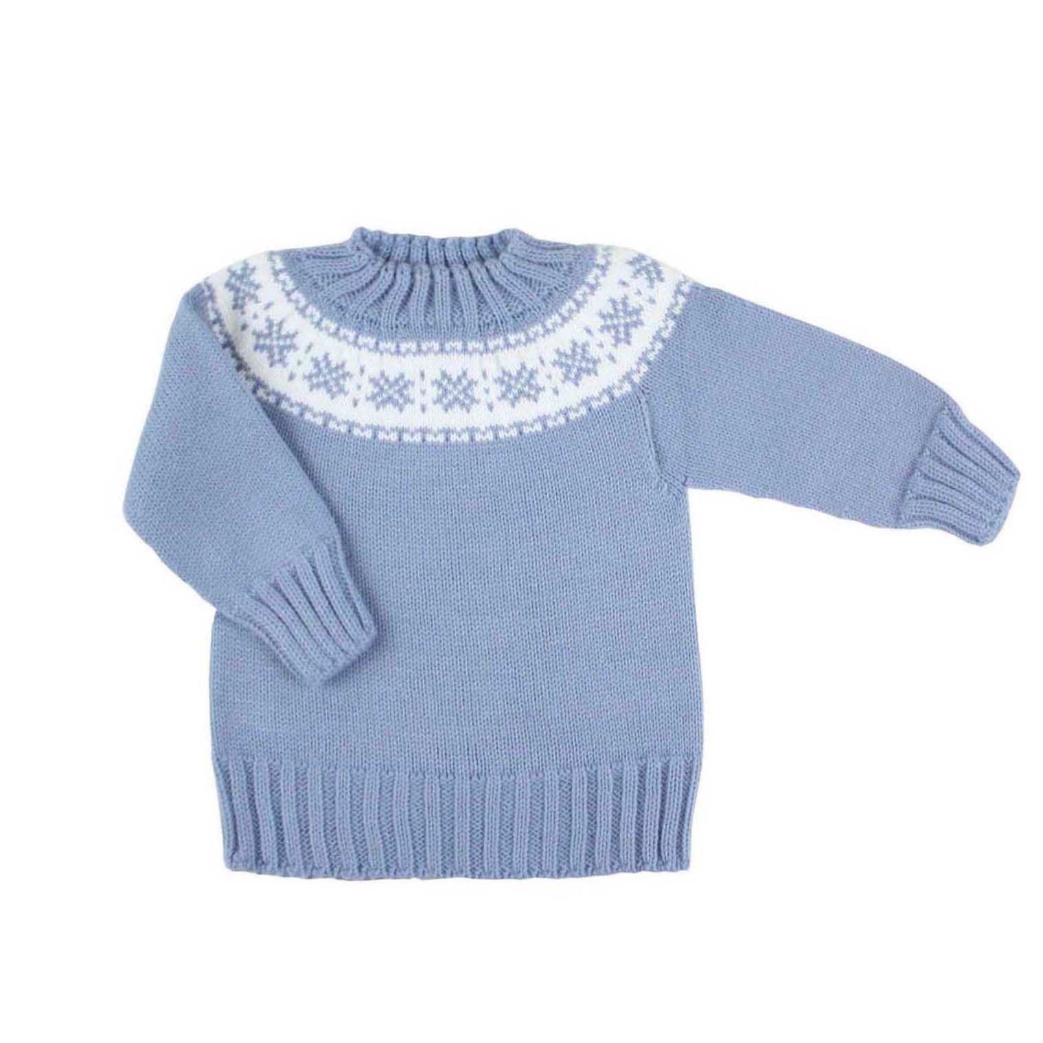 Jersey azulón con greca blanca