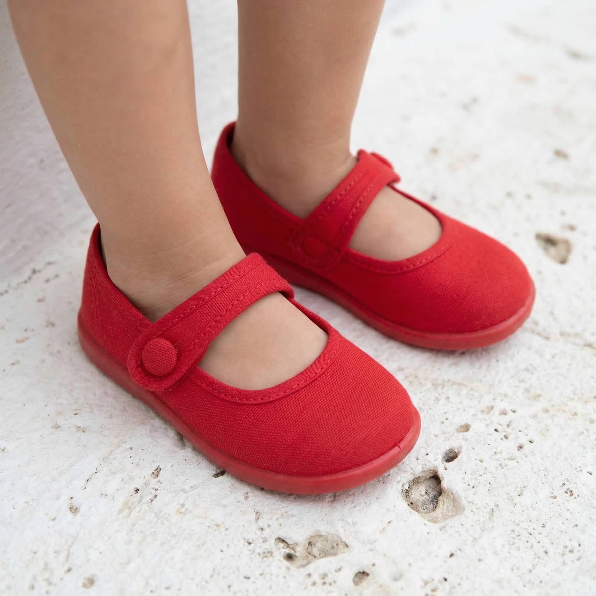 Loneta mercedita rojo con botón