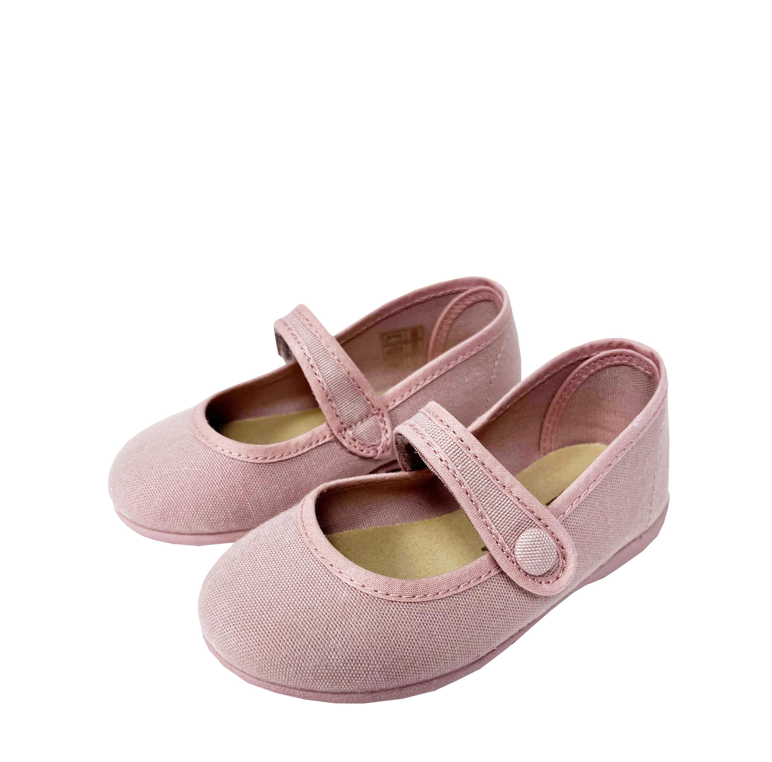 Loneta mercedita rosa empolvado con botón