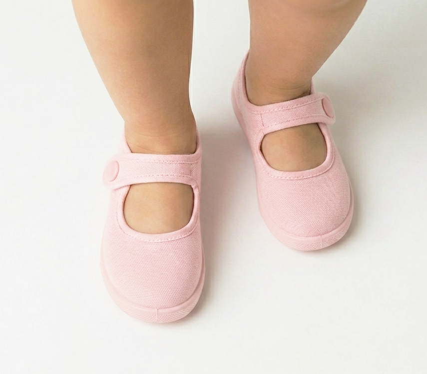 Loneta mercedita rosa con botón