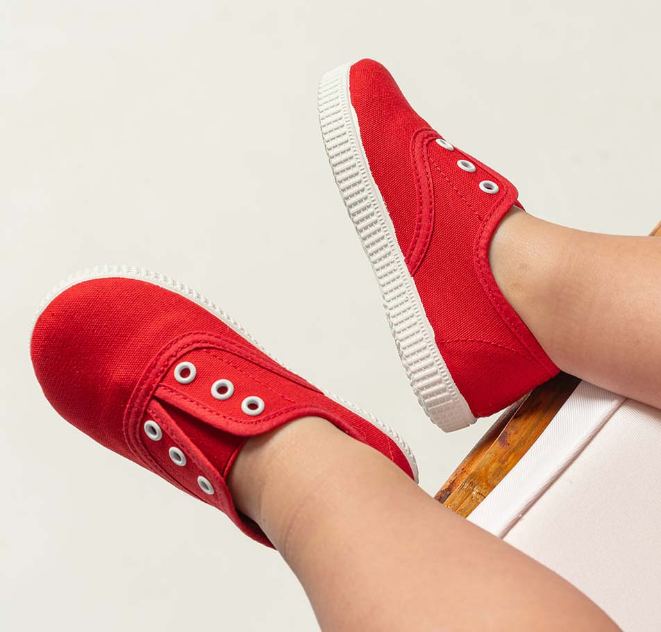 Loneta sin cordones rojo