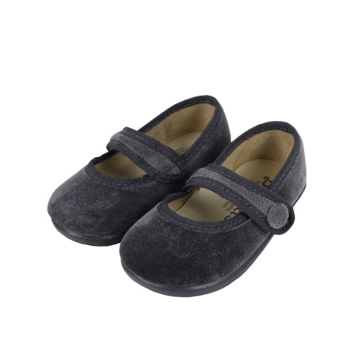 Mercedita terciopelo gris con botón
