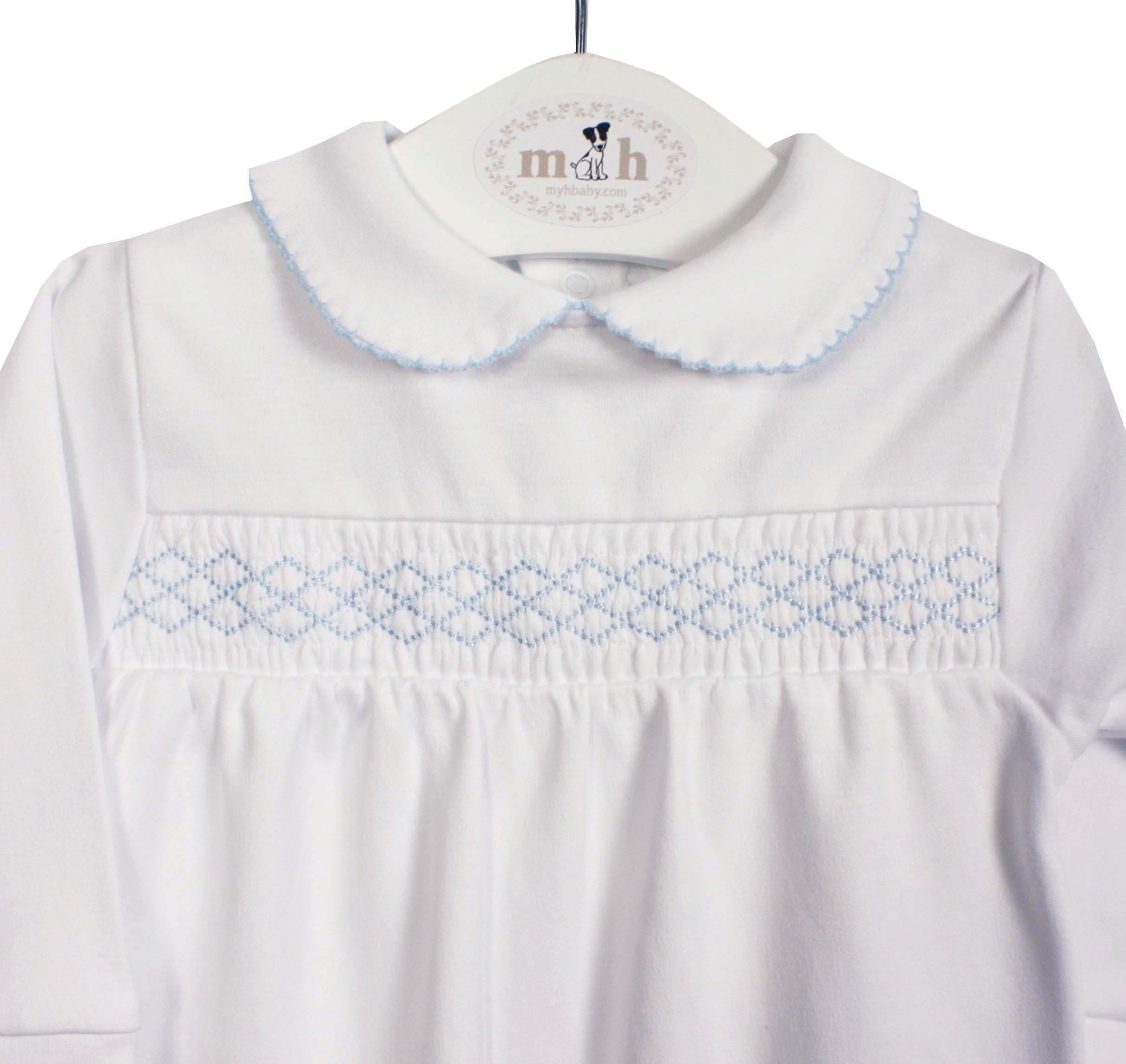Pijama nido de abeja azul