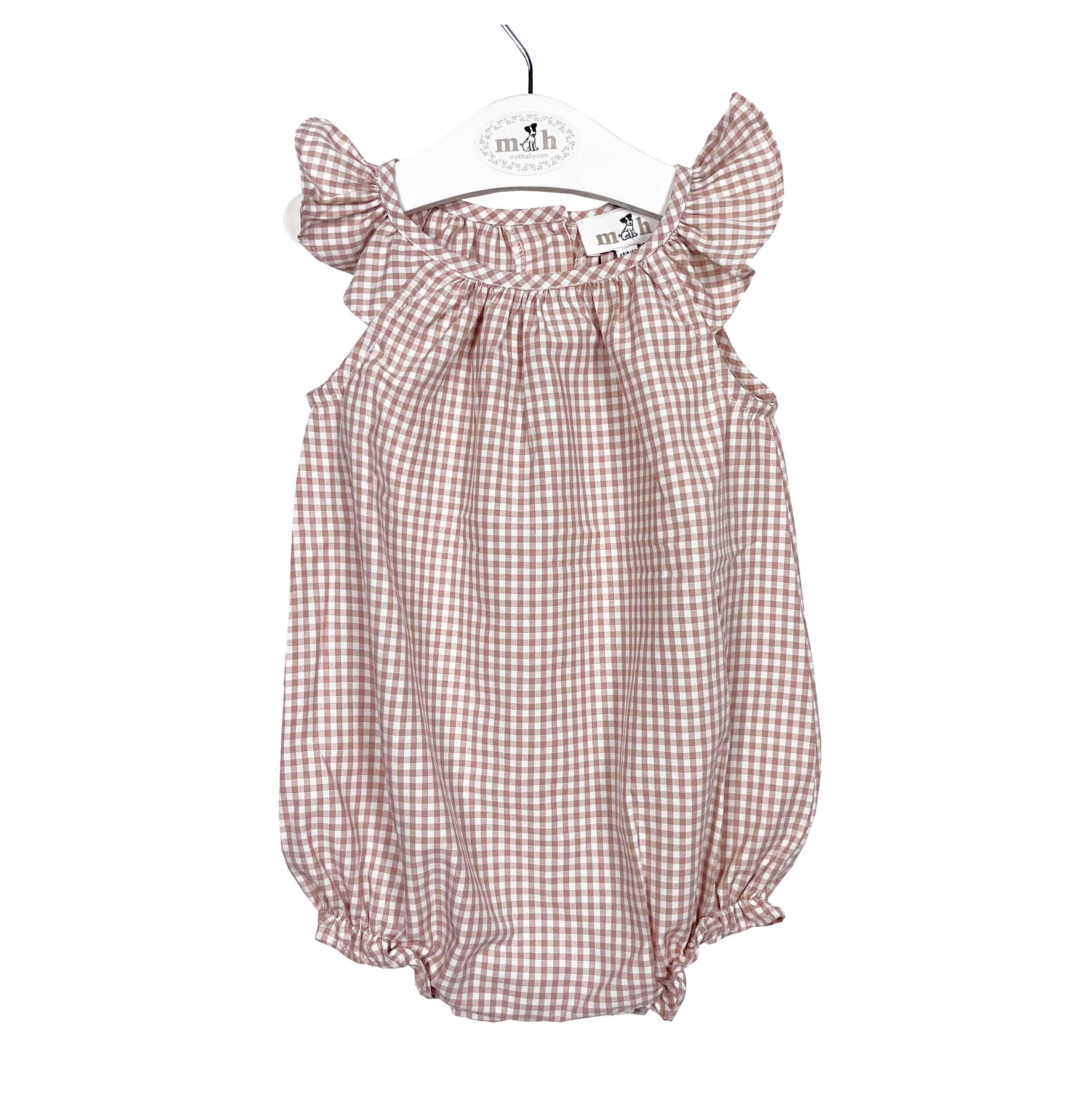 Pelele vichy rosa palo