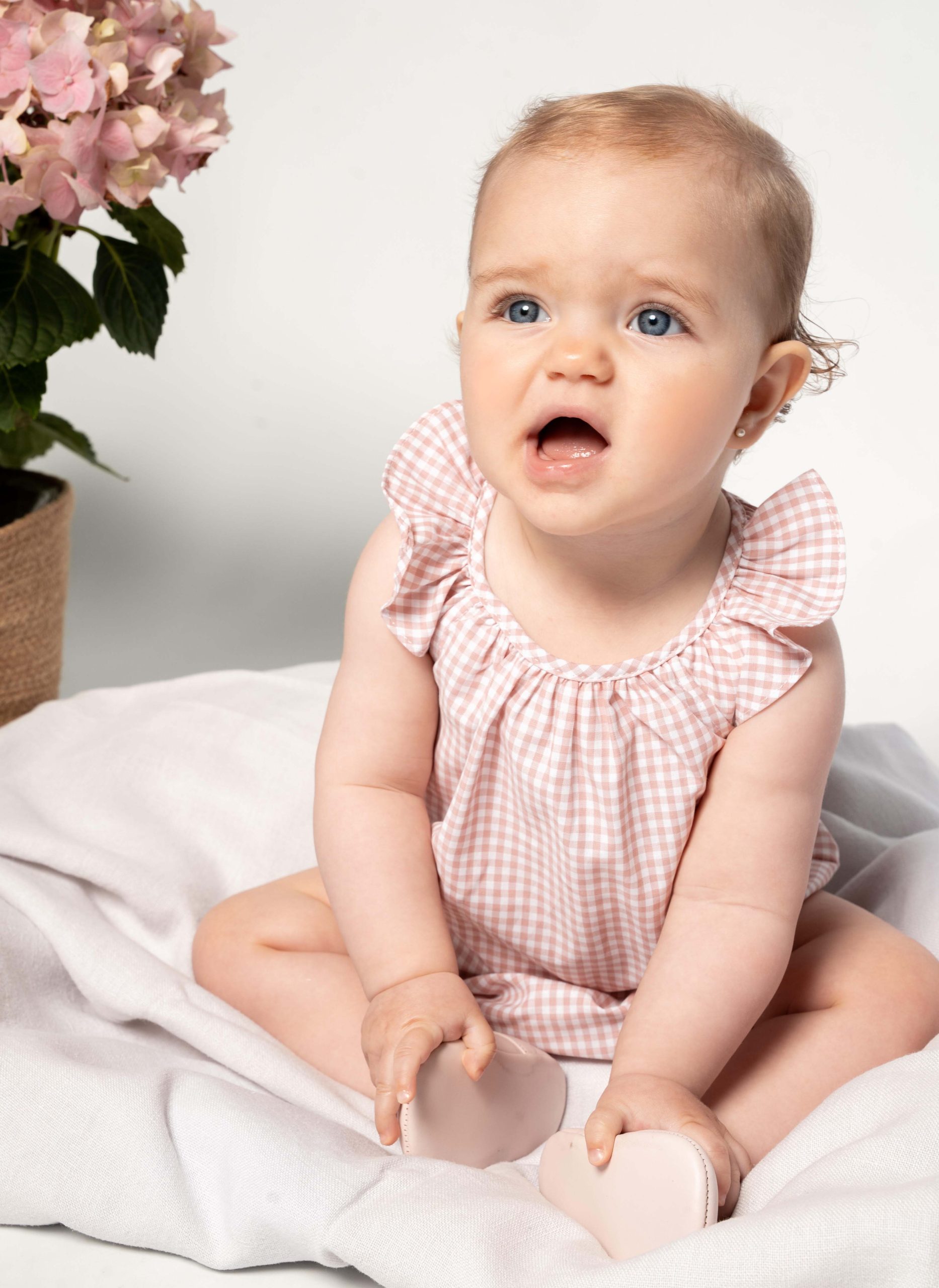 Pelele vichy rosa palo