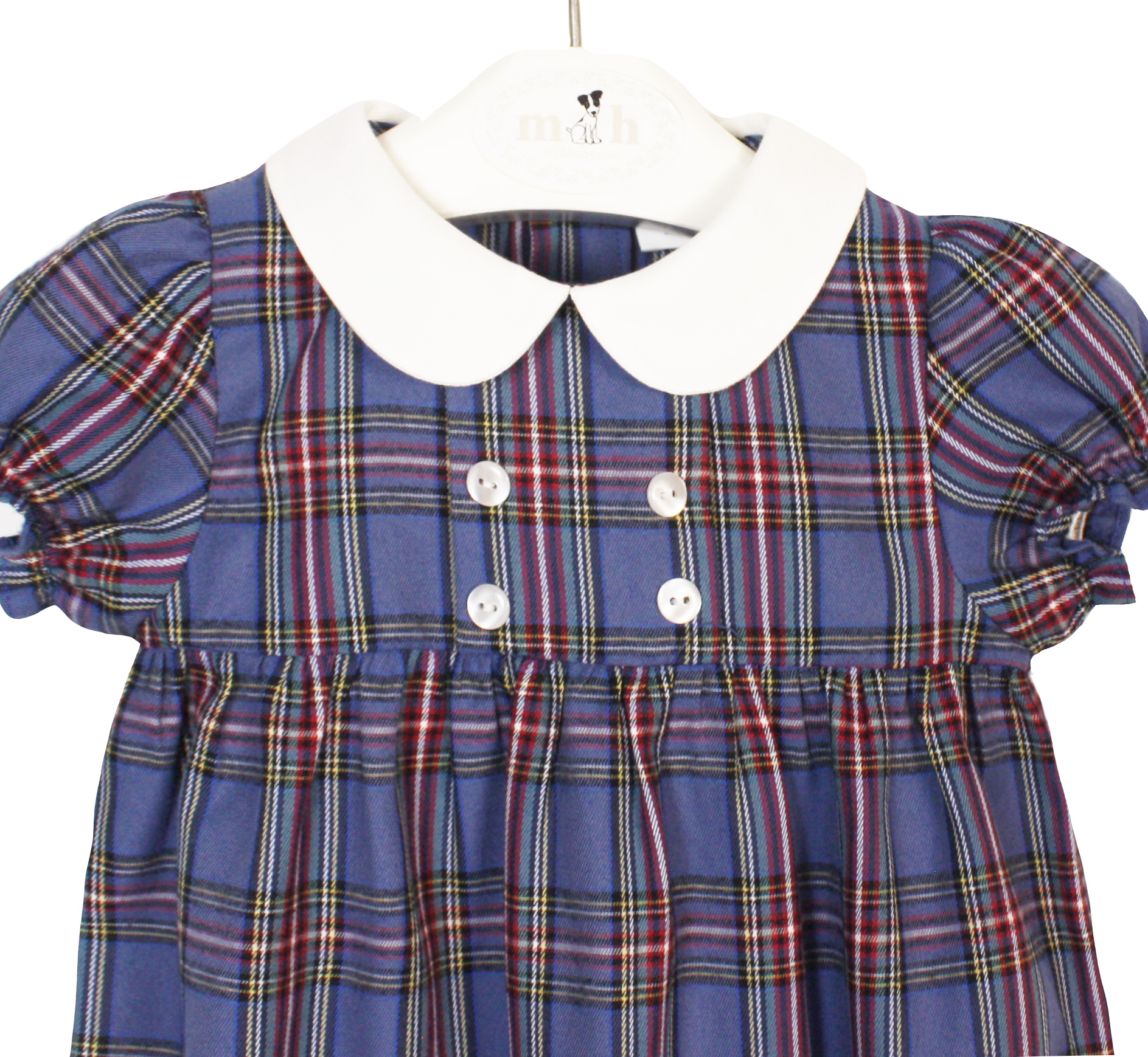 Pelele tartan azul y burdeos