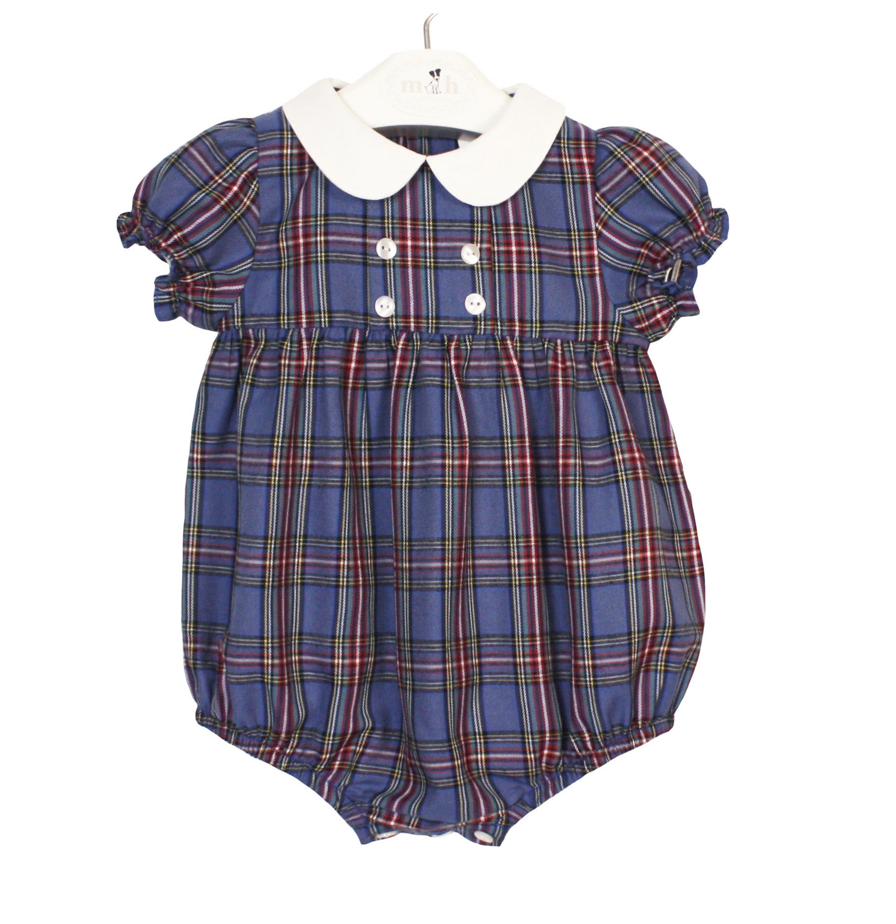 Pelele tartan azul y burdeos