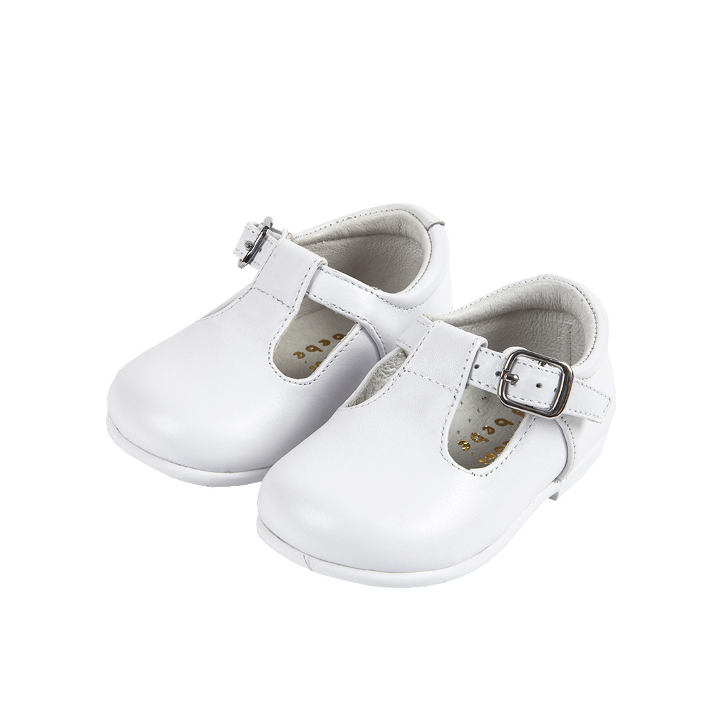 Zapato piel pepito blanco