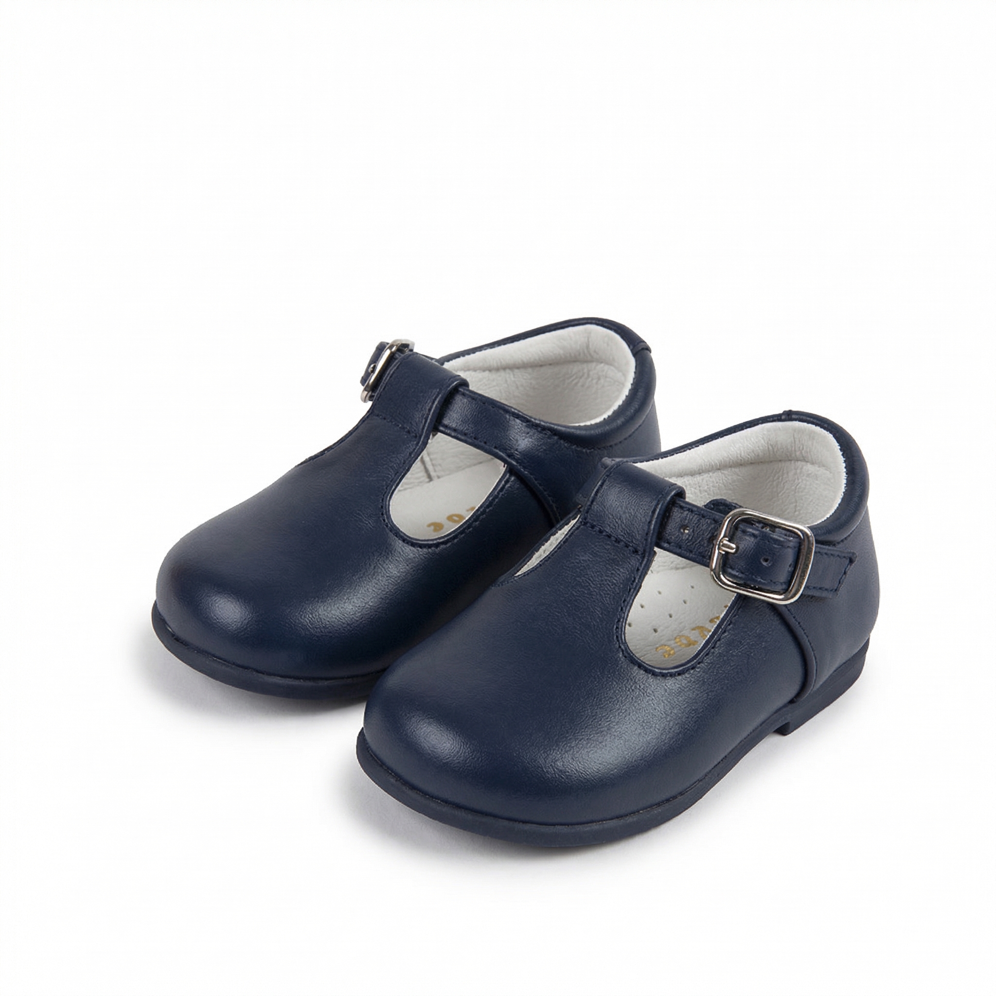 Zapato piel pepito azul marino