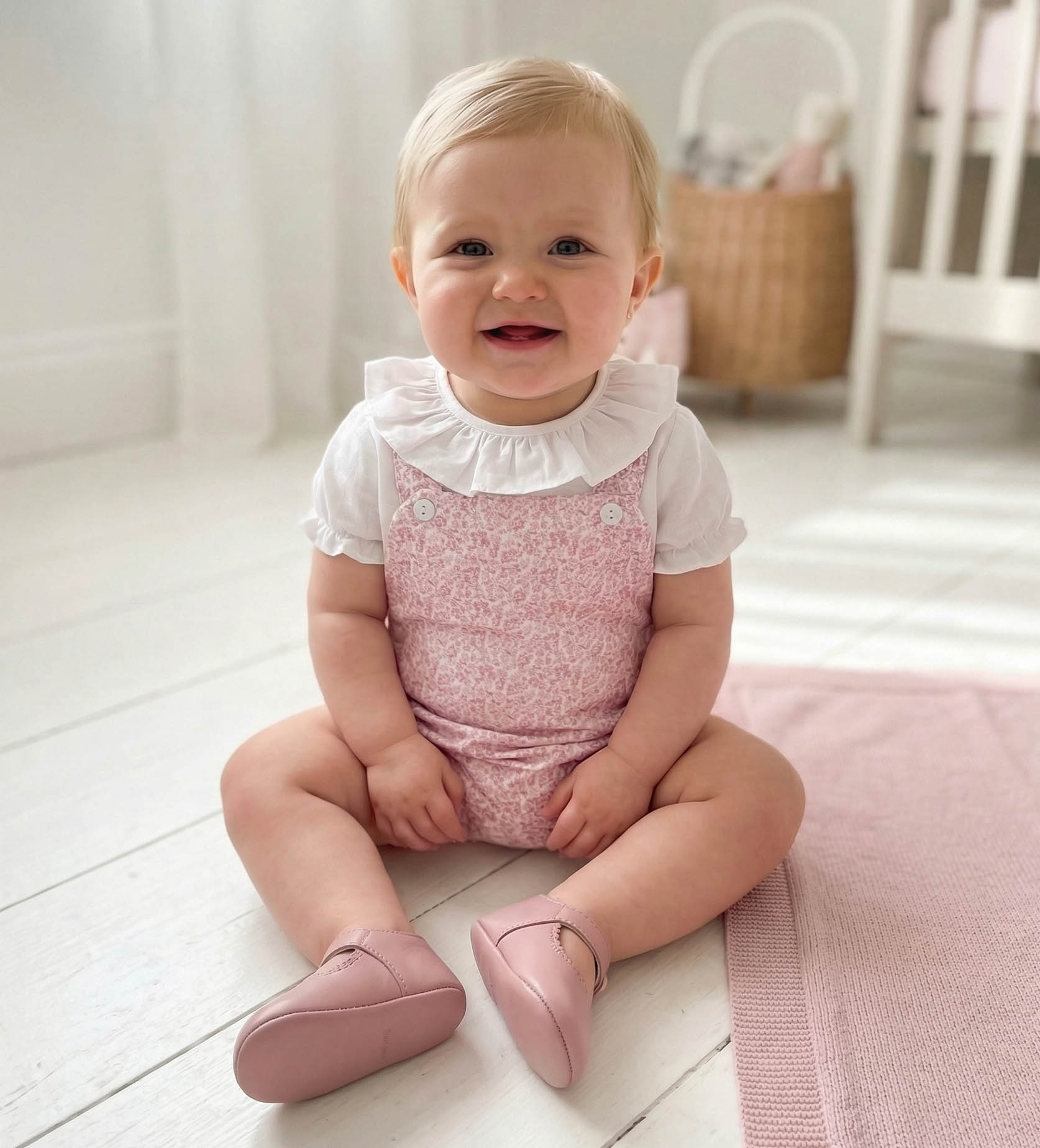 Ranita bebé estampado trebol rosa