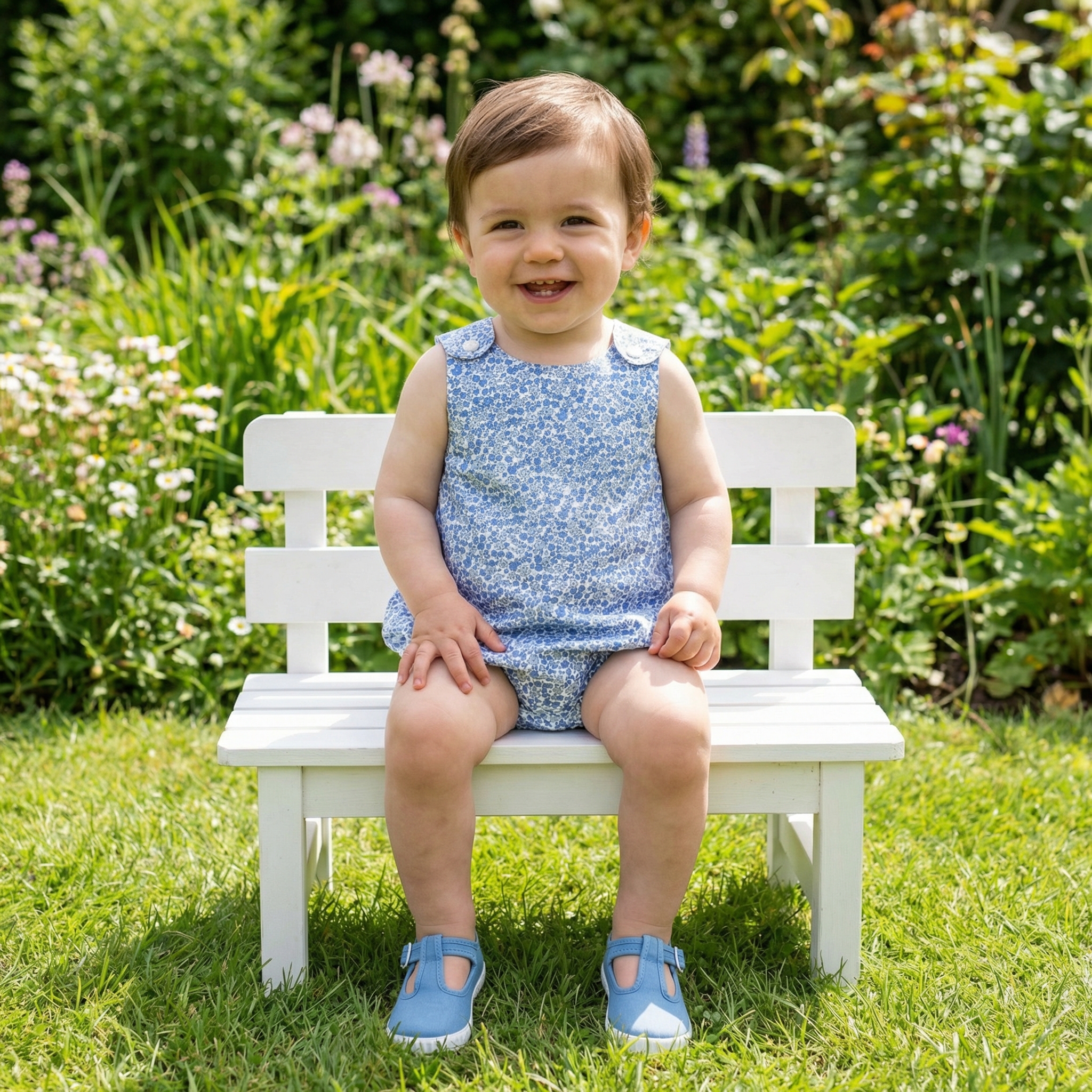 Peto Julio estampado lili azul y blanco