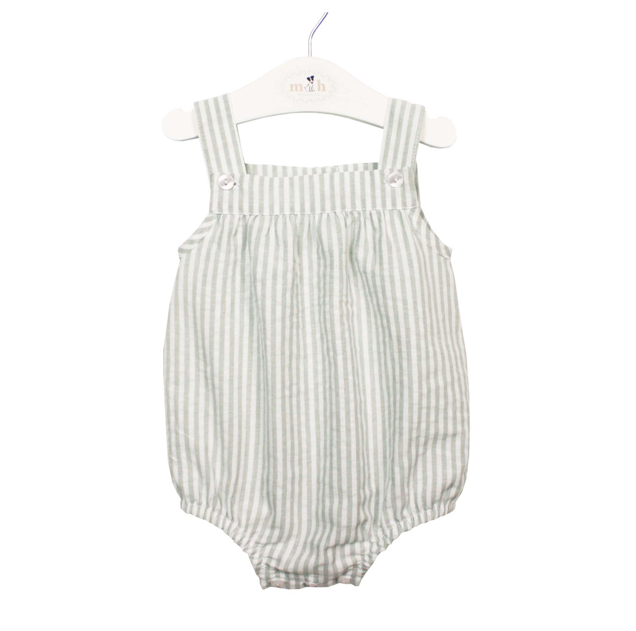 Peto m&h rayas verdes lino