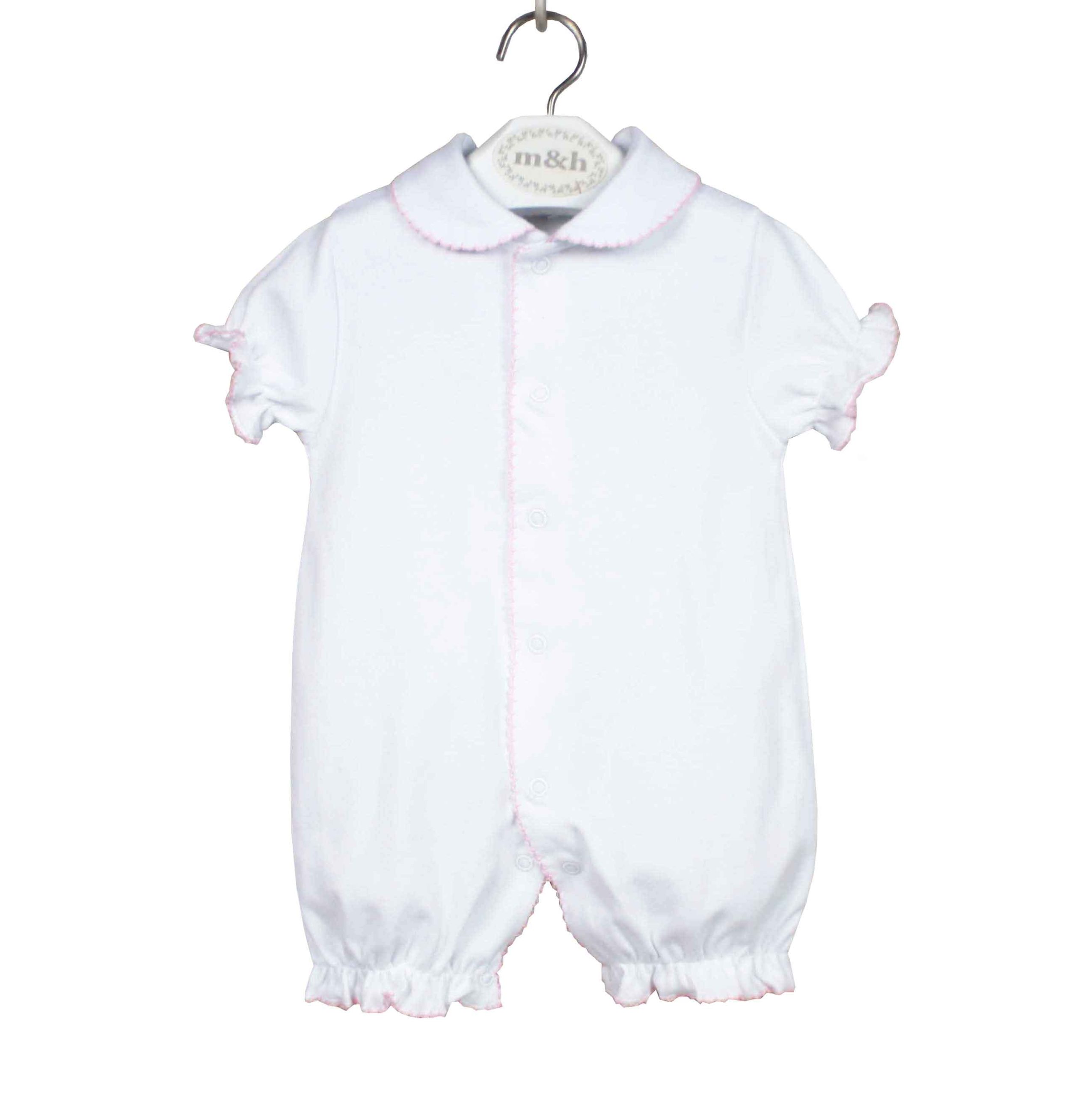 Pijama corto m&h bordado rosa