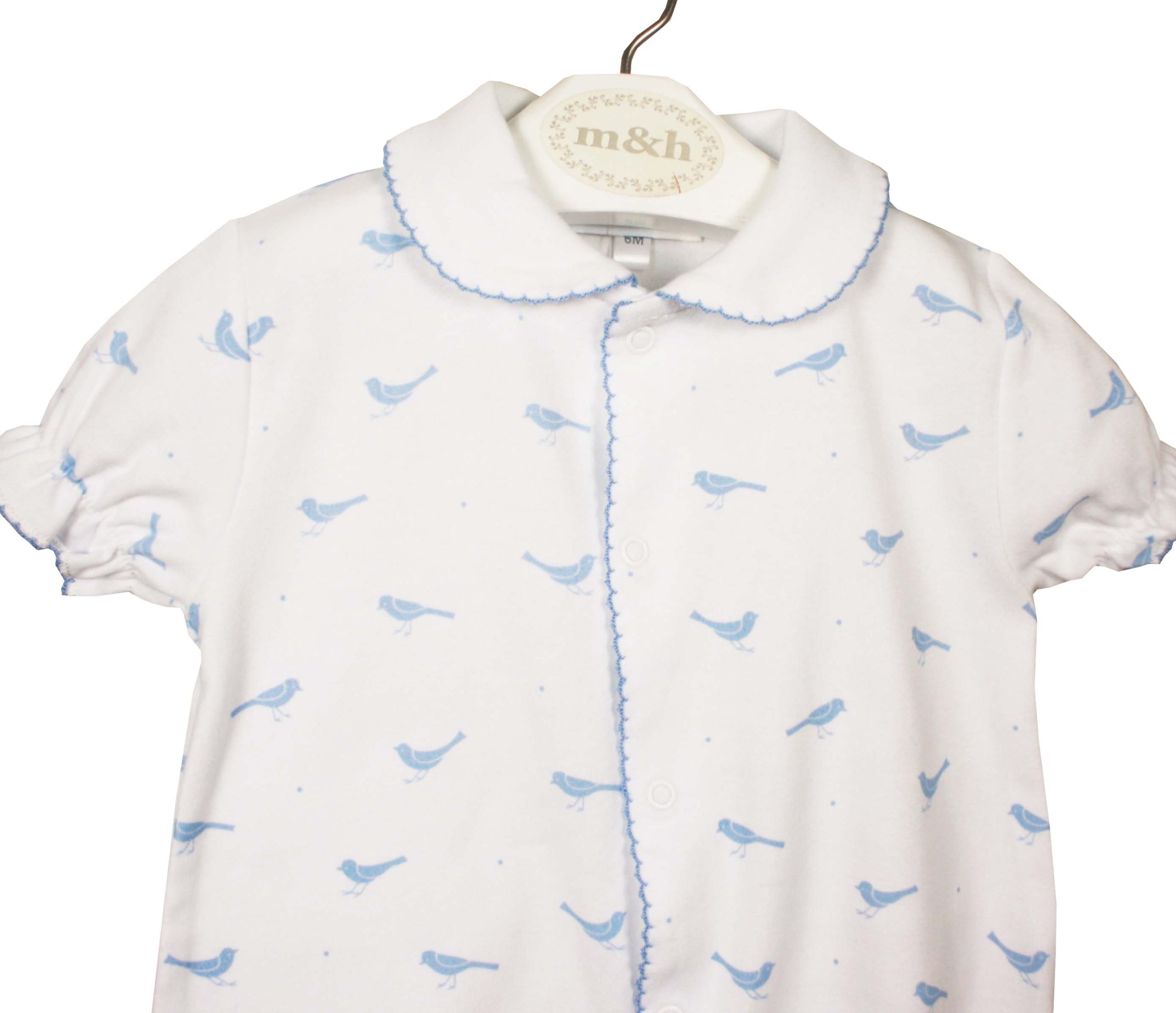 Pijama corto pájaro azul