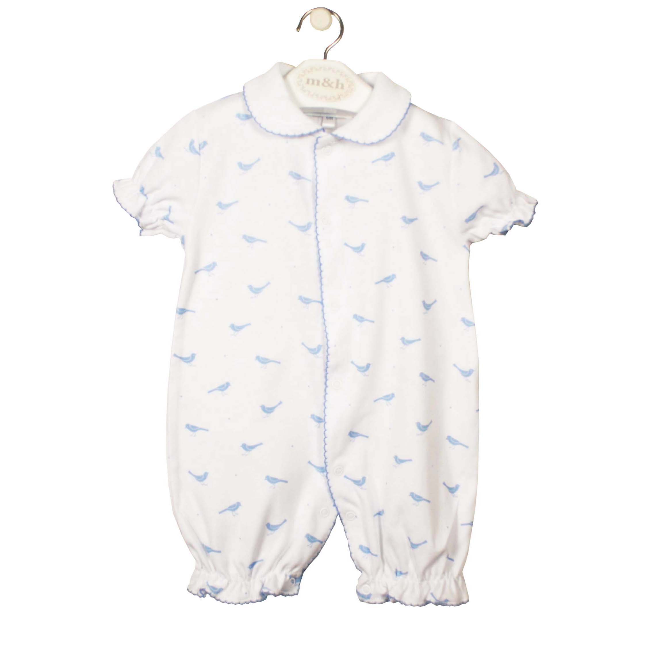 Pijama corto pájaro azul