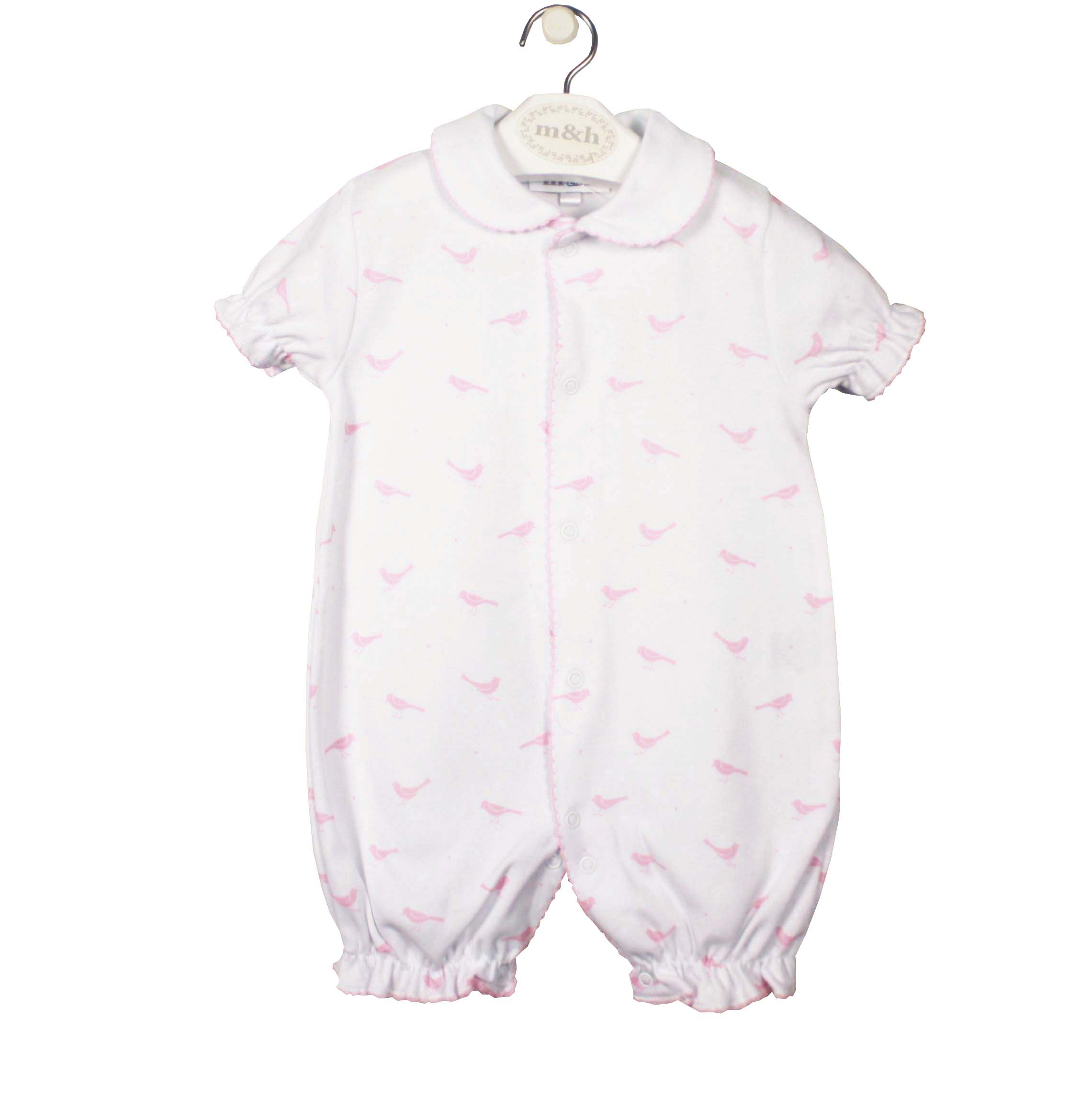 Pijama corto pájaro rosa