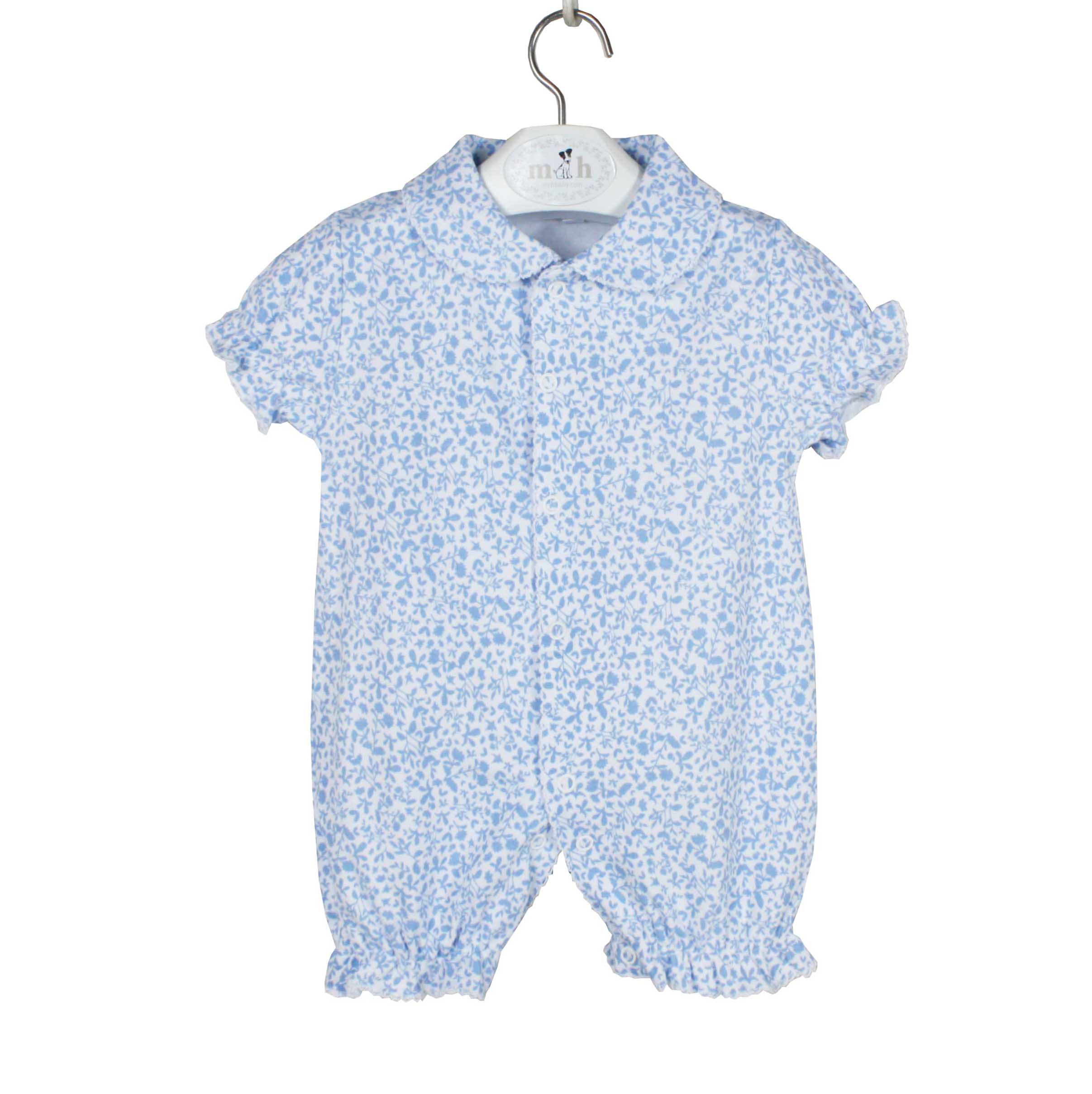 Pijama corto con hojitas azules