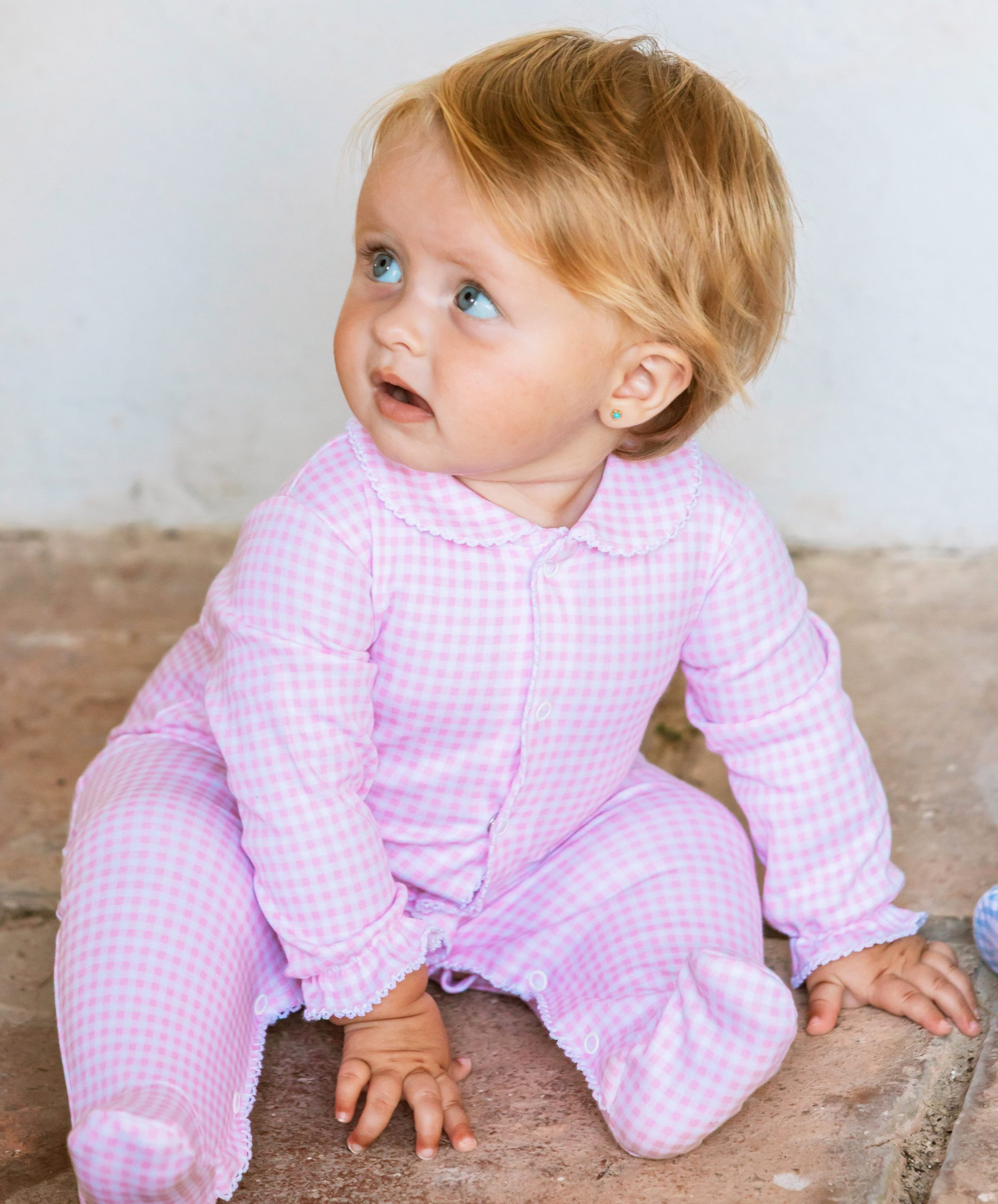 Pijama largo cuadro rosa