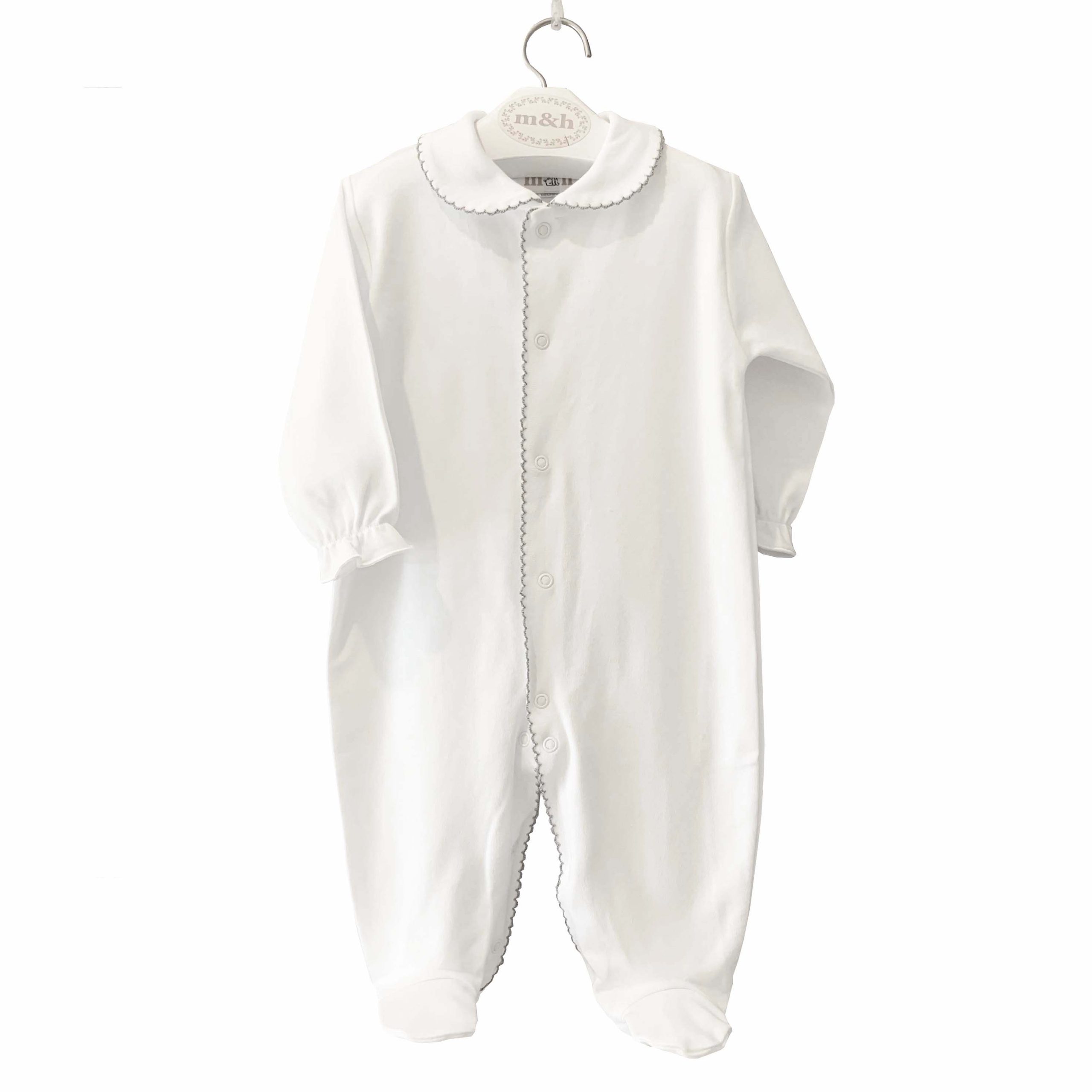 Pijama largo m&h rematado en gris