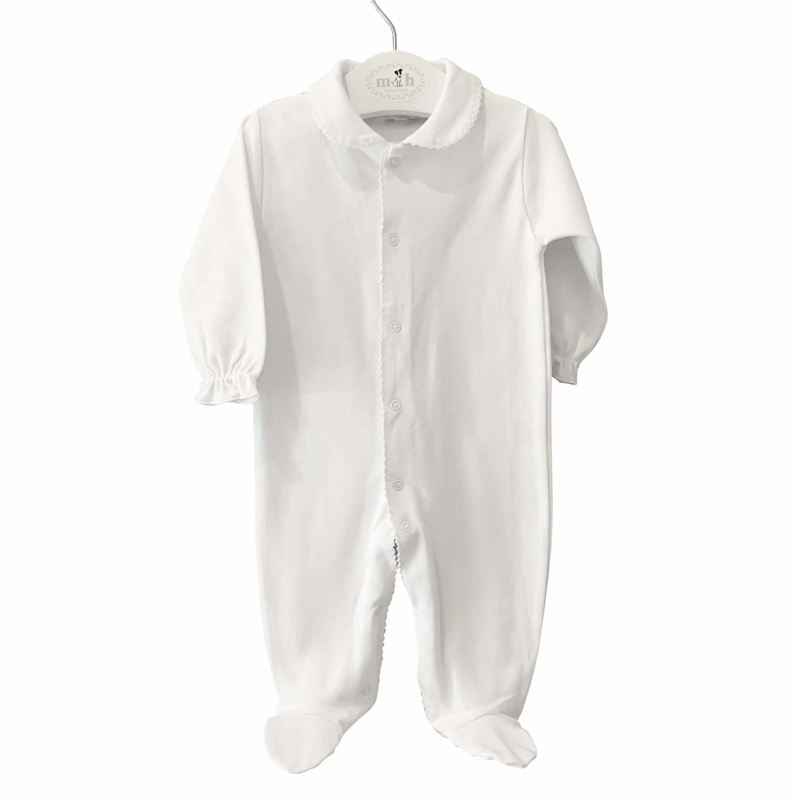 Pijama largo m&h rematado en blanco
