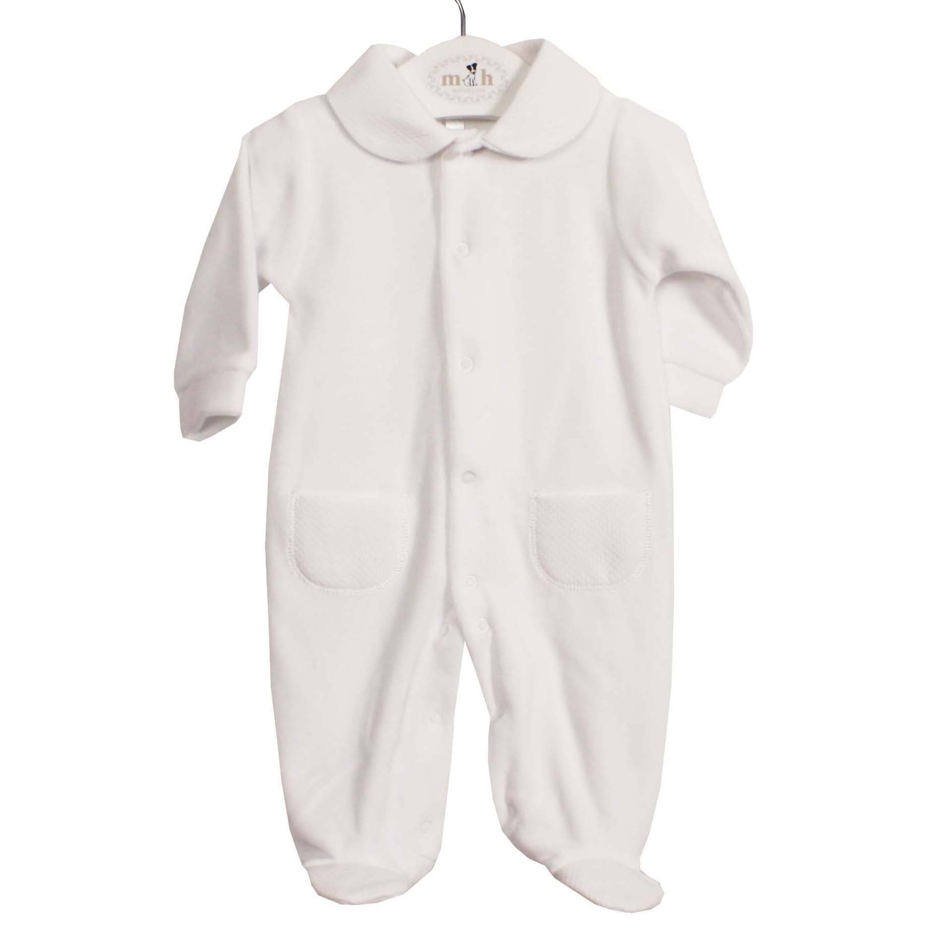 Pijama terciopelo blanco con bolsillos