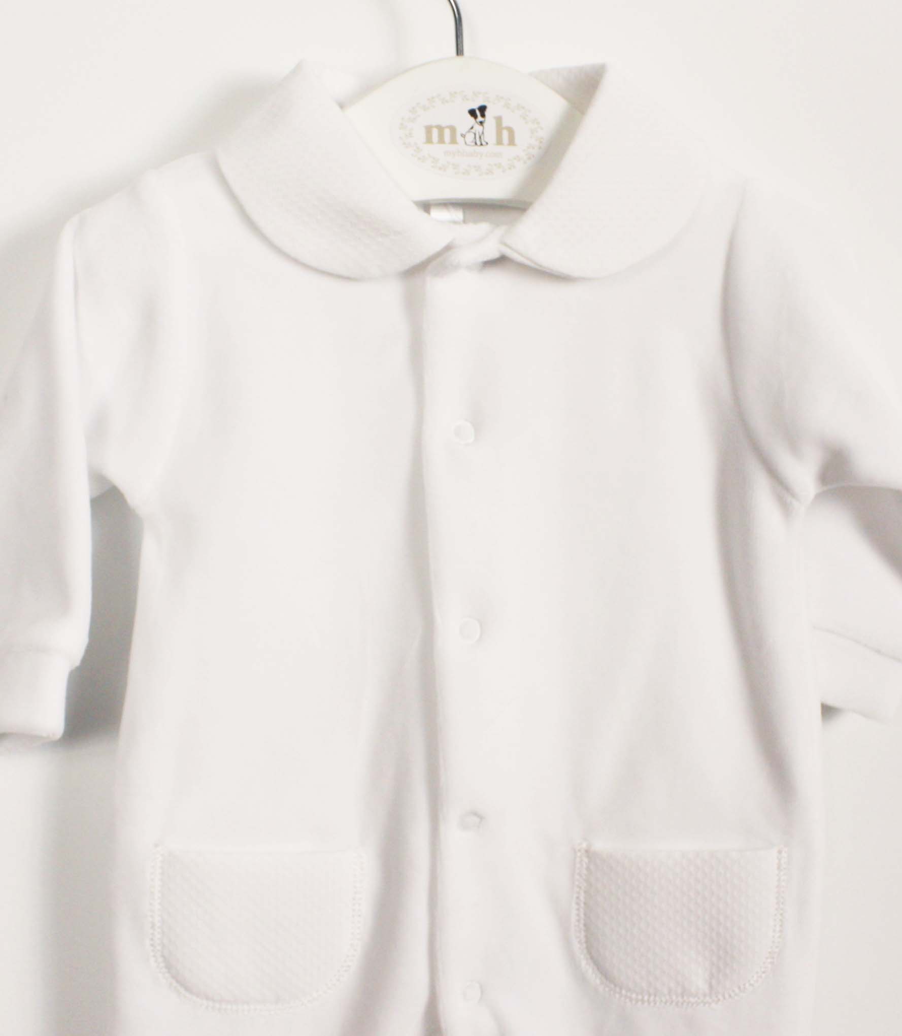 Pijama terciopelo blanco con bolsillos