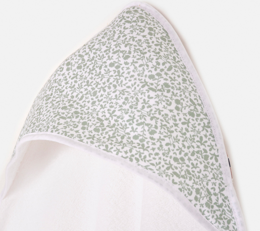 Toalla con capucha flores verdes