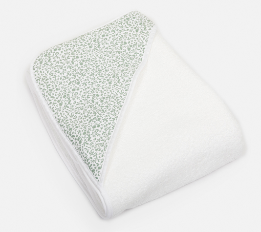 Toalla con capucha flores verdes